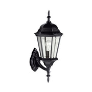 Kichler Madison 20 in. Outdoor Wall Sconce, Black with Clear Beveled Glass