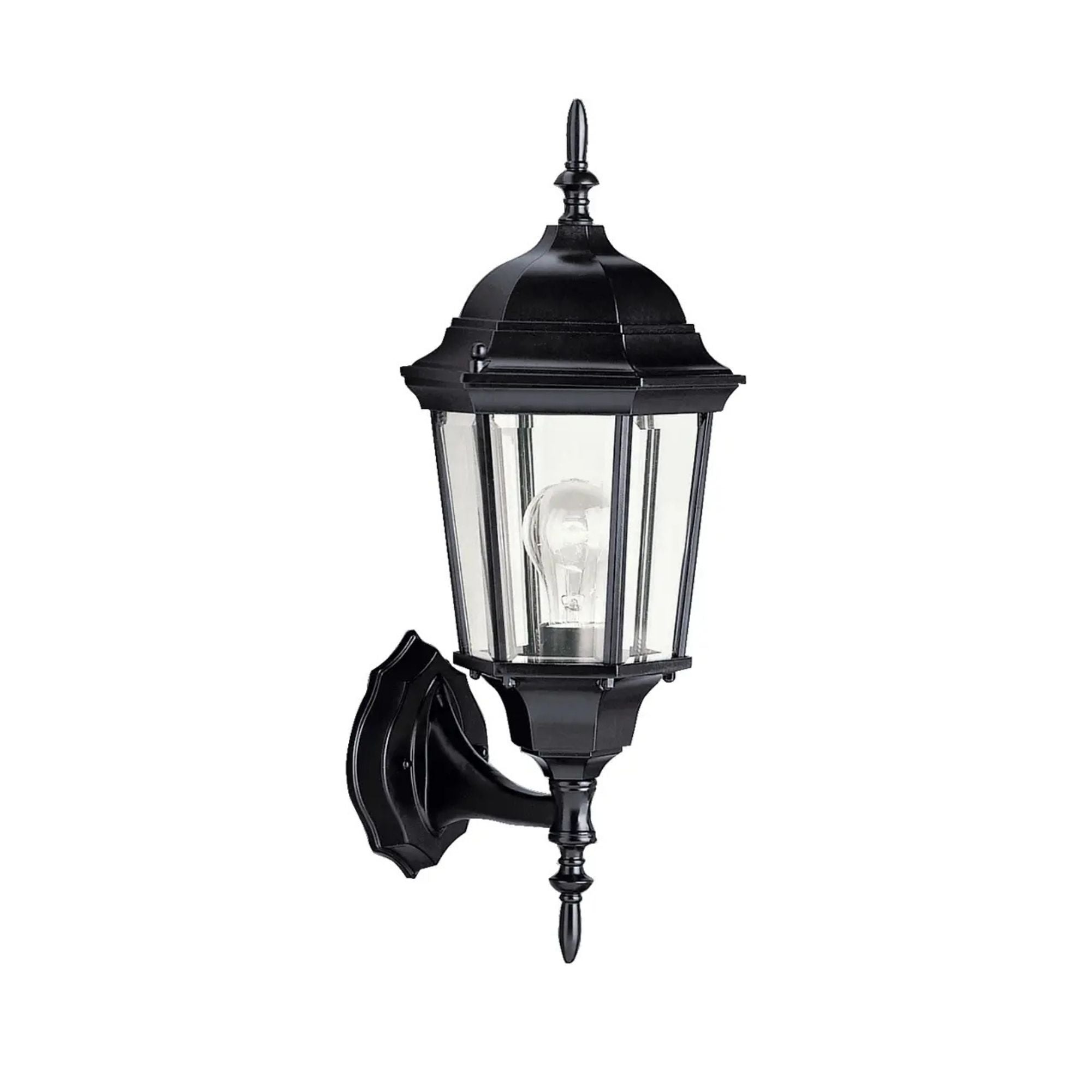 Kichler Madison 23 in. Outdoor Sconce, Black with Clear Beveled Glass
