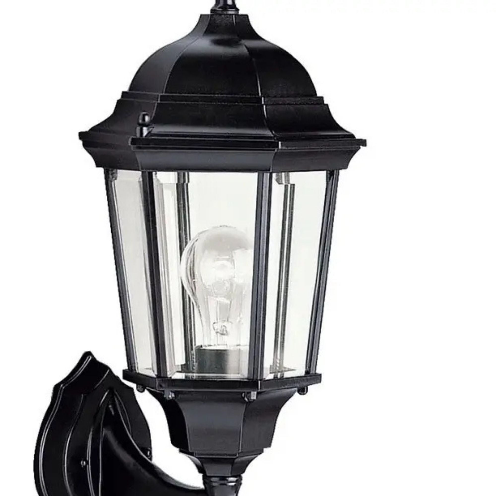 Kichler Madison 23 in. Outdoor Sconce, Black with Clear Beveled Glass