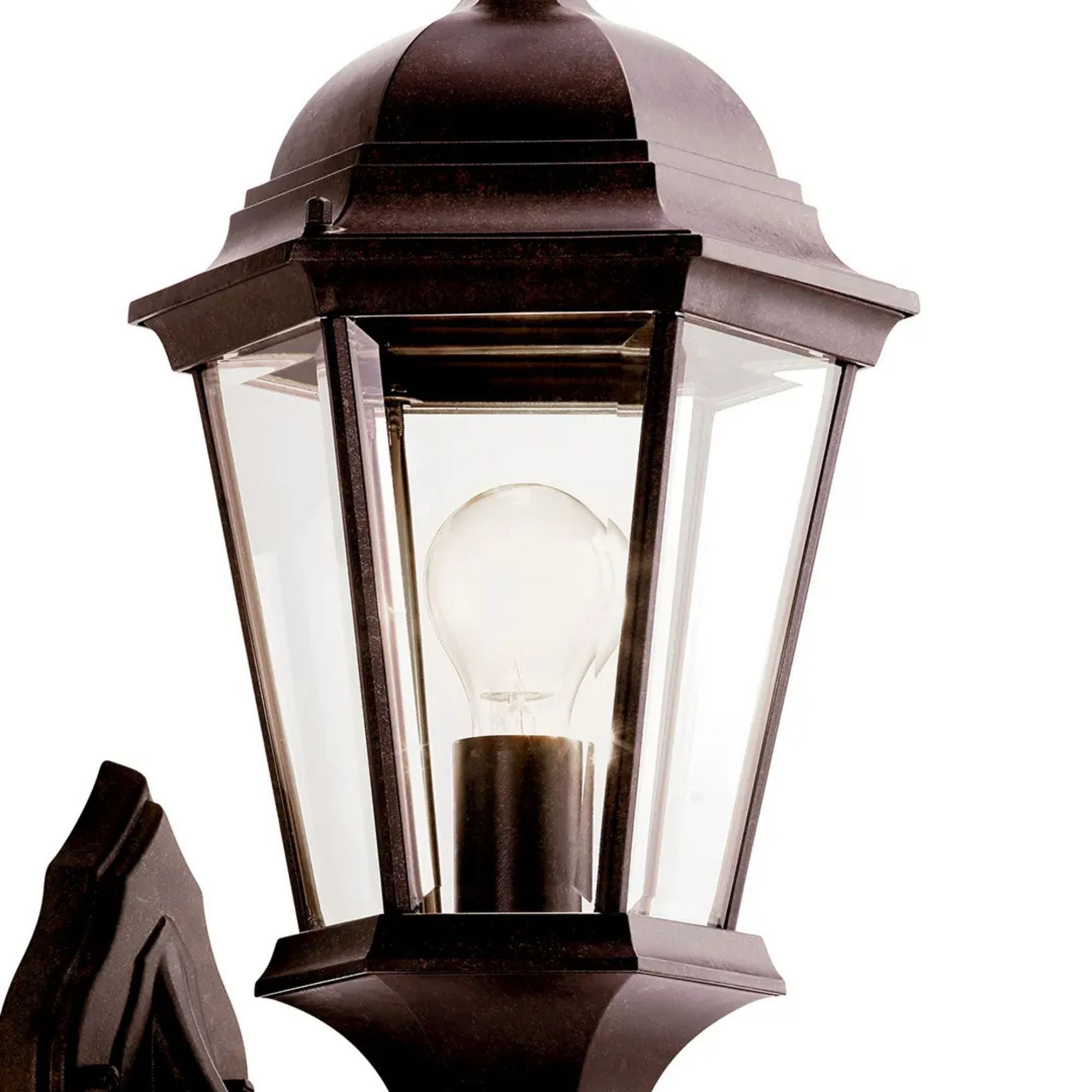 Kichler Madison 23 in. Outdoor Sconce, Tannery Bronze with Clear Beveled Glass