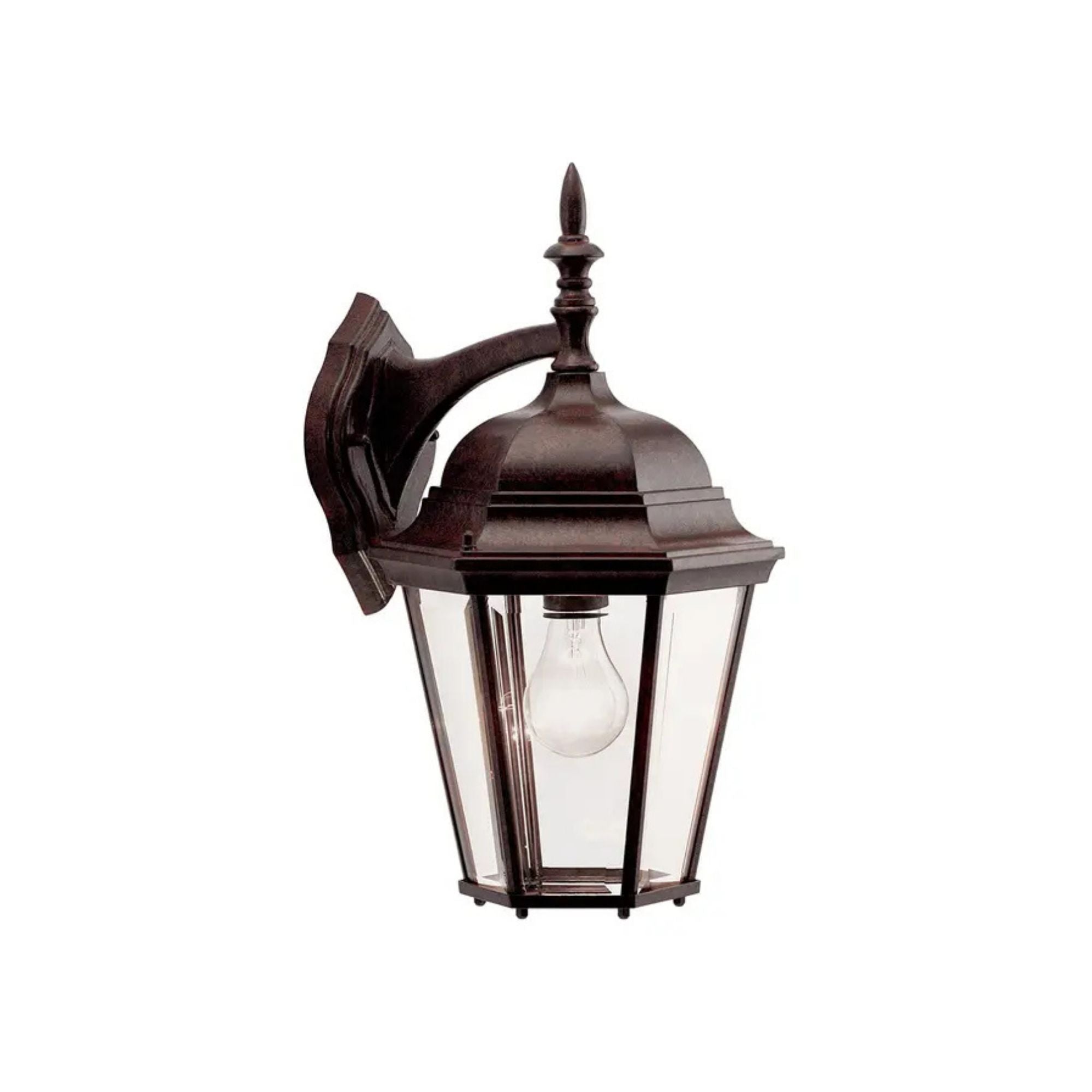 Kichler Madison 17 in. Outdoor Wall Sconce, Tannery Bronze with Clear Beveled Glass