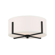 Malen 16" 2-Light Flush Mount, Black Finish