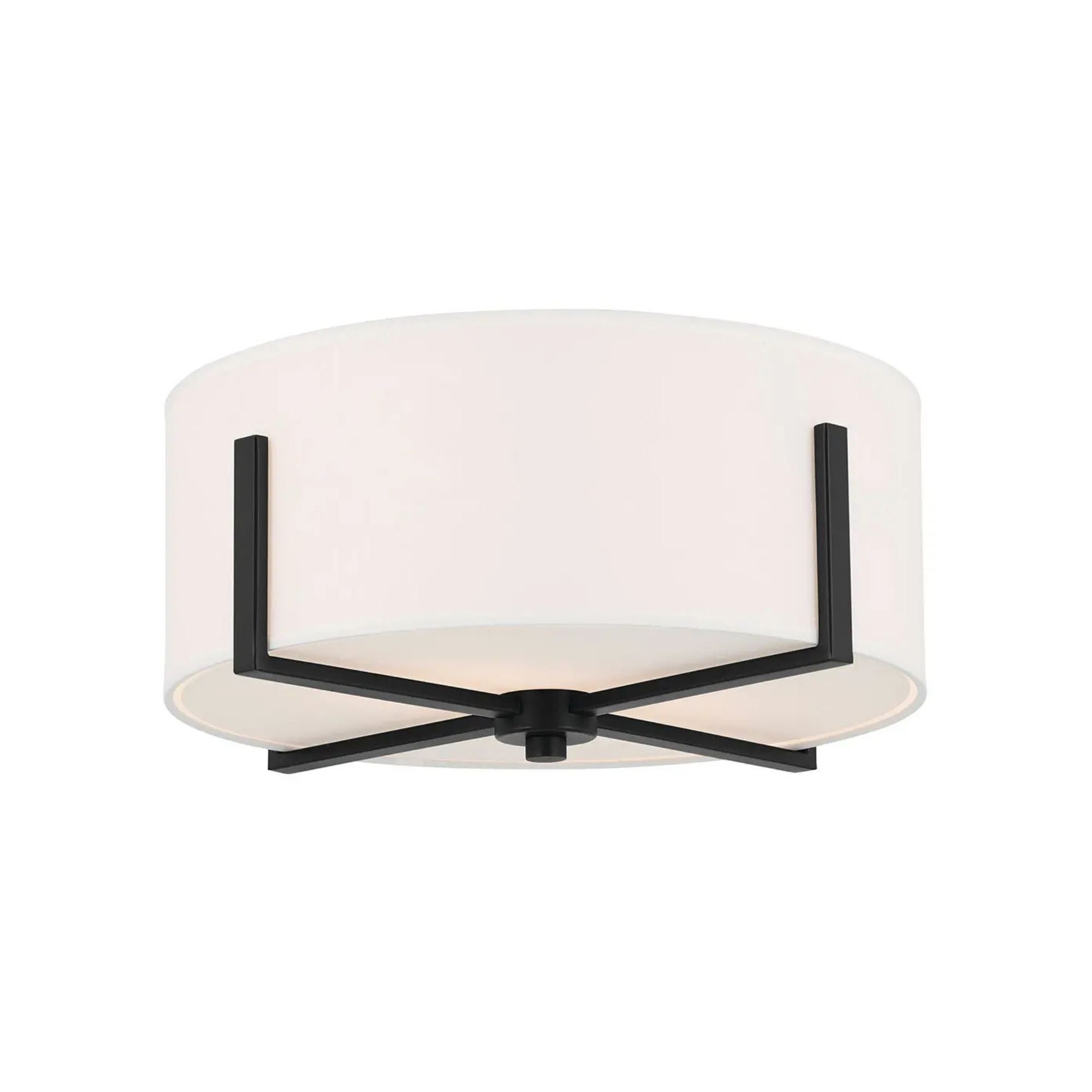Malen 16" 2-Light Flush Mount, Black Finish