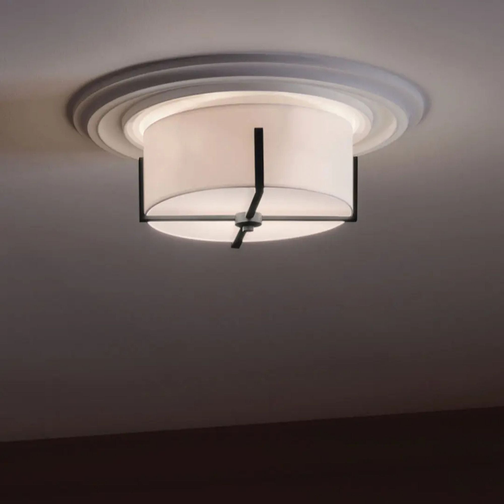Malen 16" 2-Light Flush Mount, Black Finish