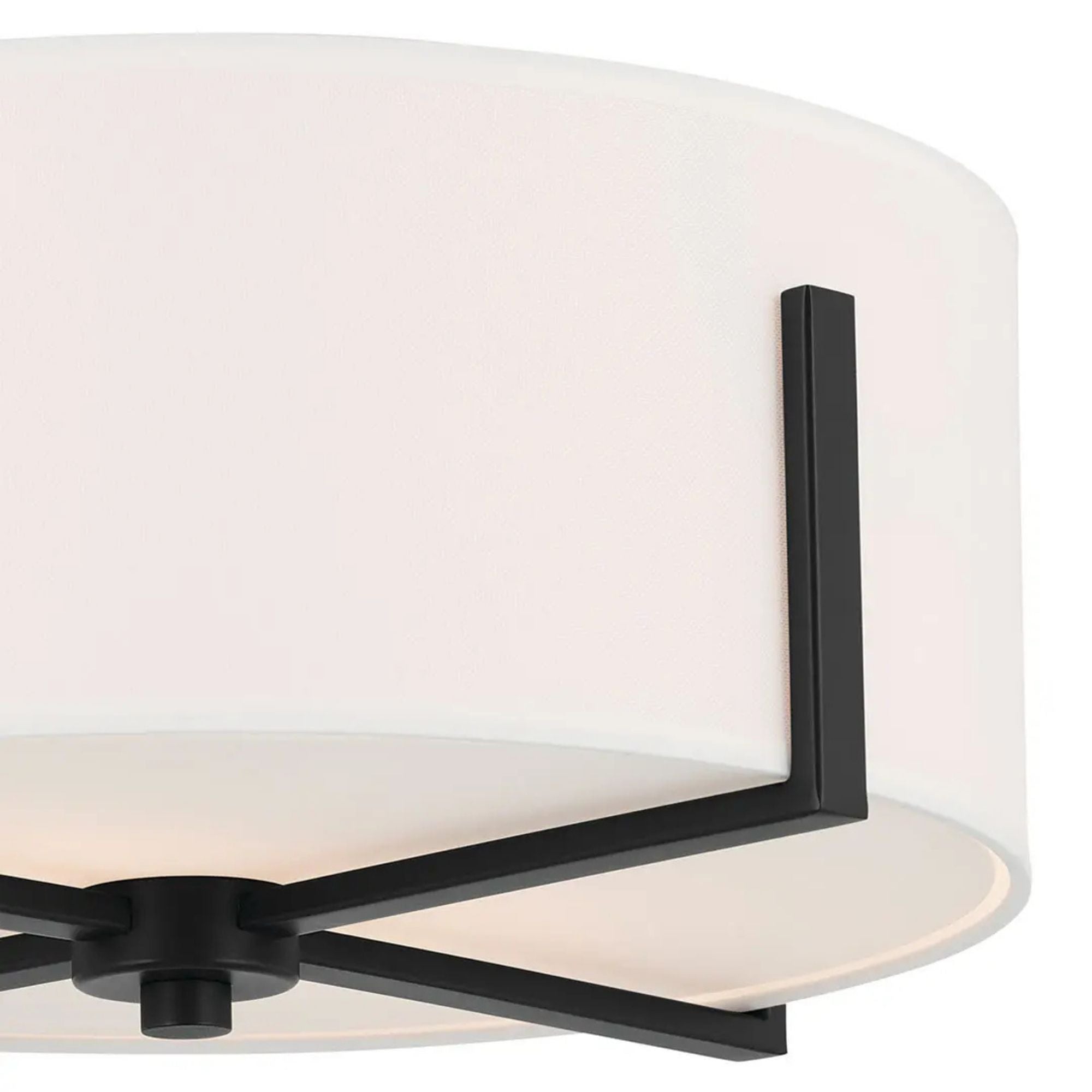 Malen 16" 2-Light Flush Mount, Black Finish