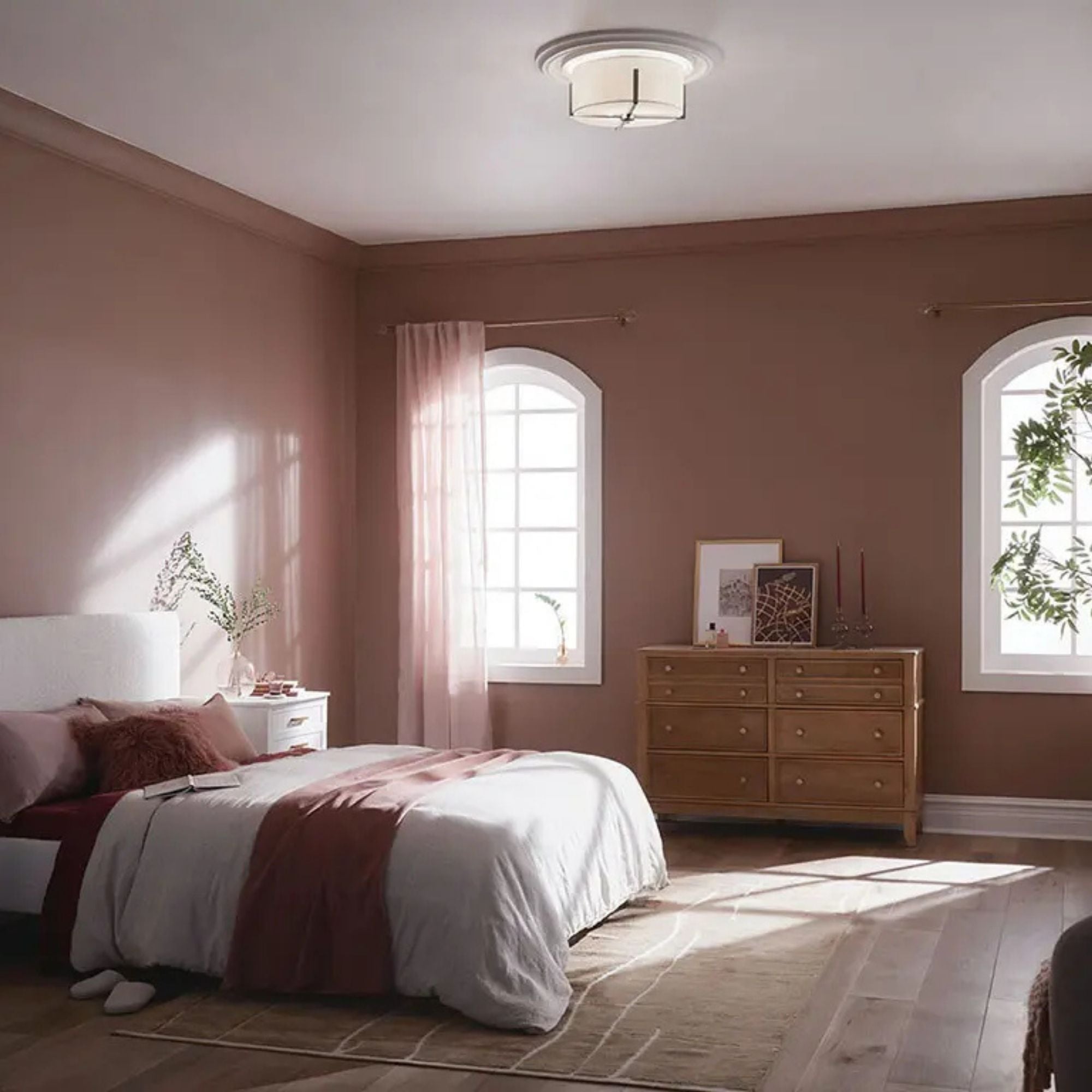 Malen 16" 2-Light Flush Mount, Classic Pewter Finish