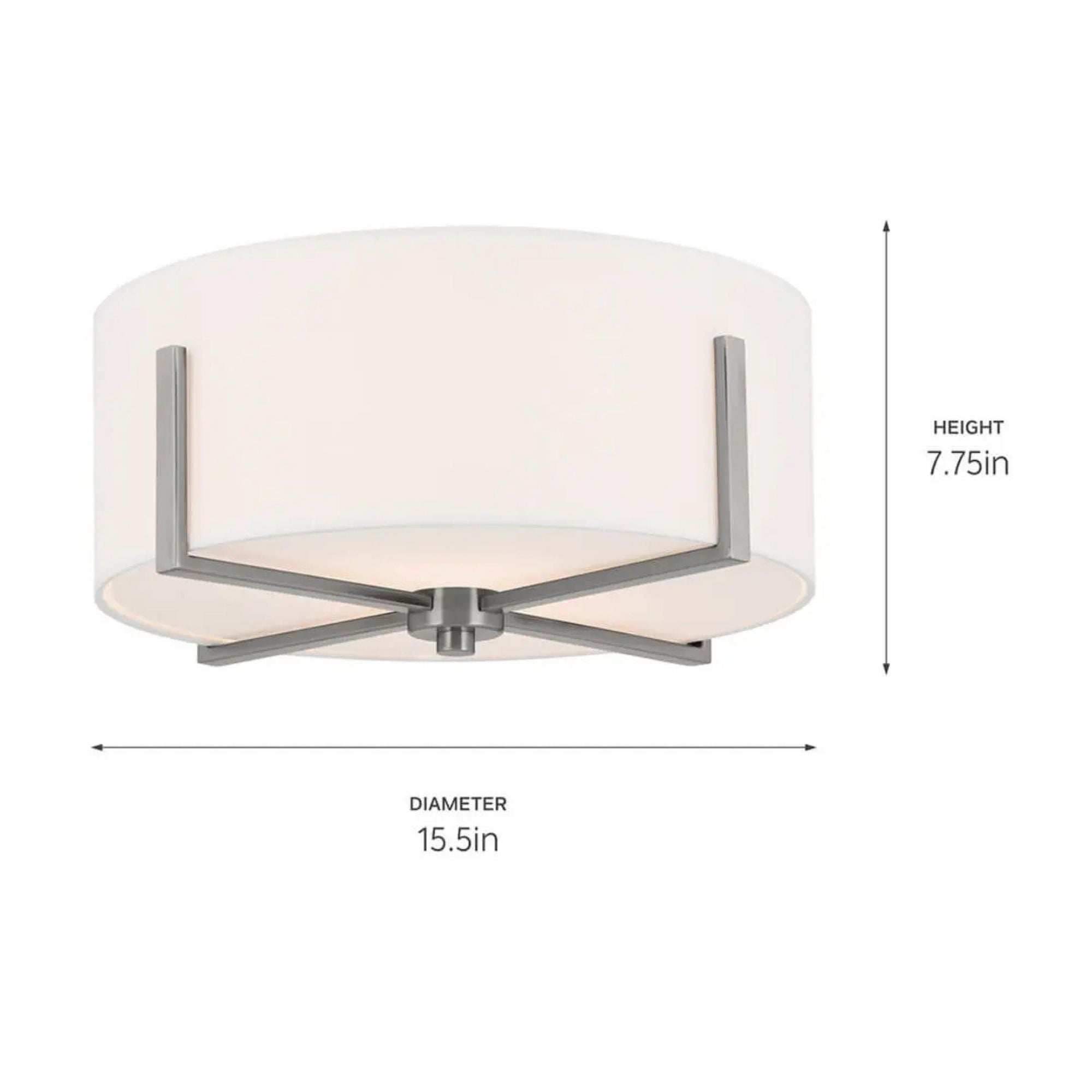 Malen 16" 2-Light Flush Mount, Classic Pewter Finish
