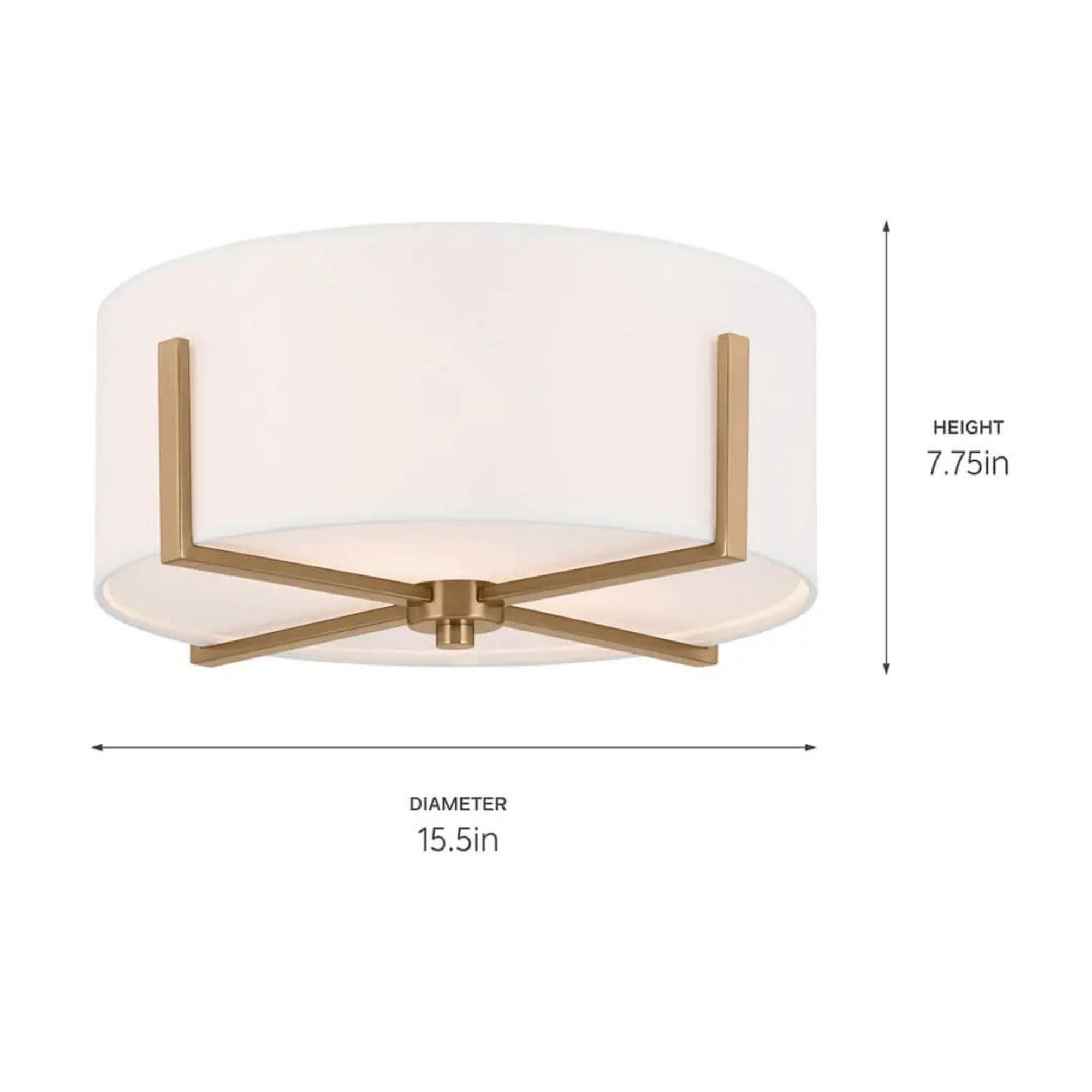 Malen 16" 2-Light Flush Mount, Champagne Bronze Finish