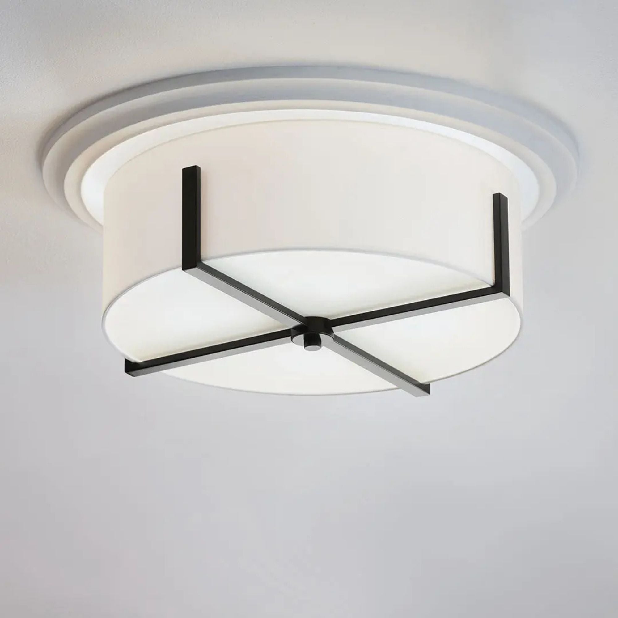 Malen 20" 4-Light Flush Mount, Black Finish