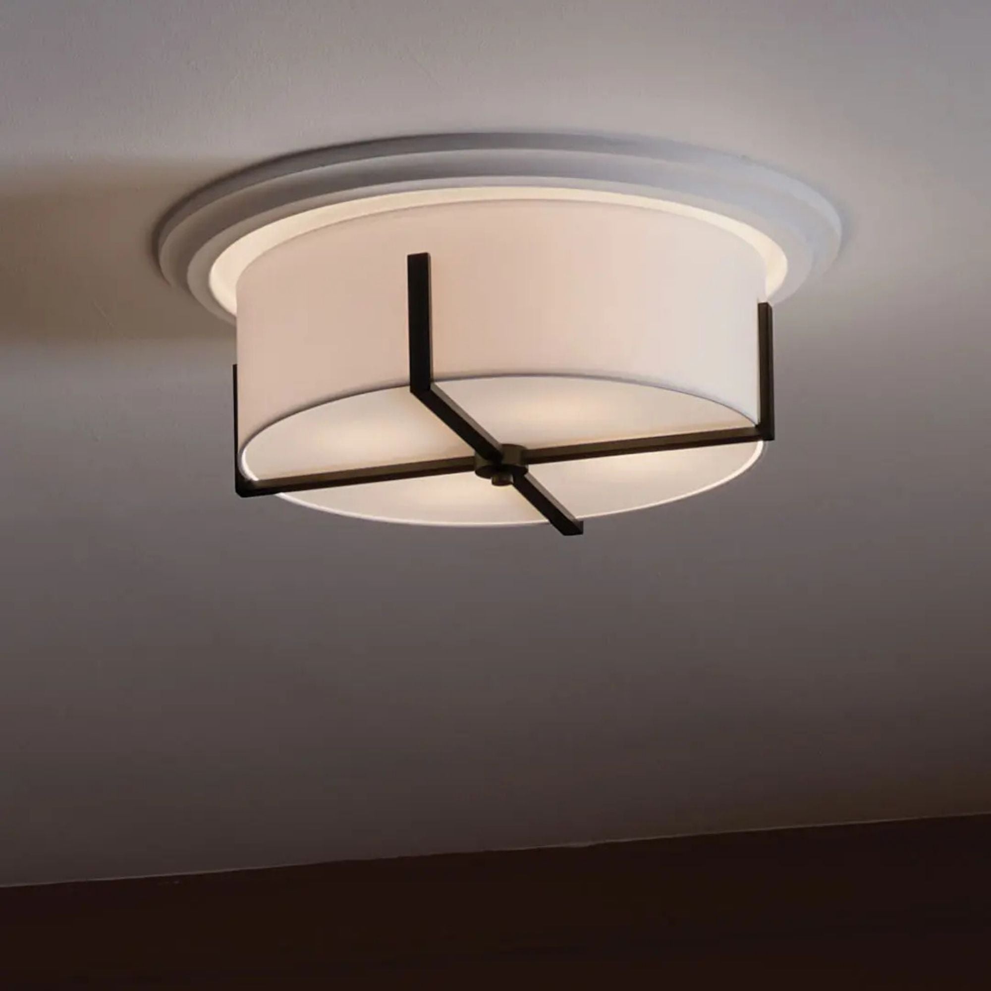 Malen 20" 4-Light Flush Mount, Black Finish