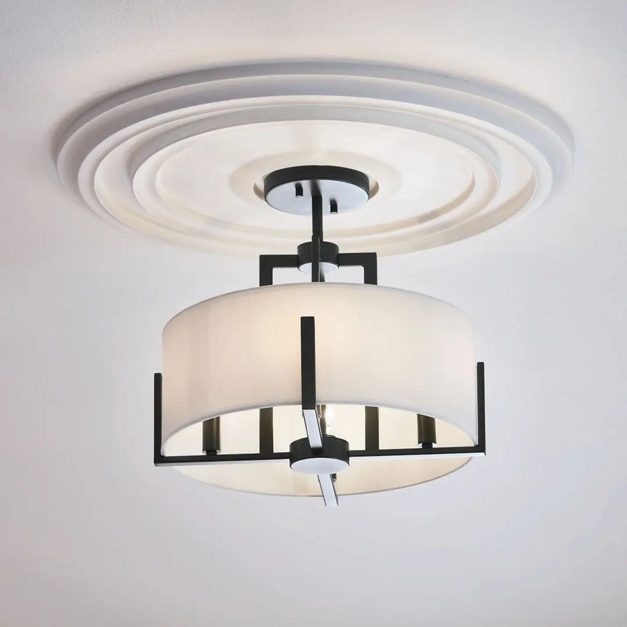 Malen 16" 4-Light Convertible Pendant, Black Finish