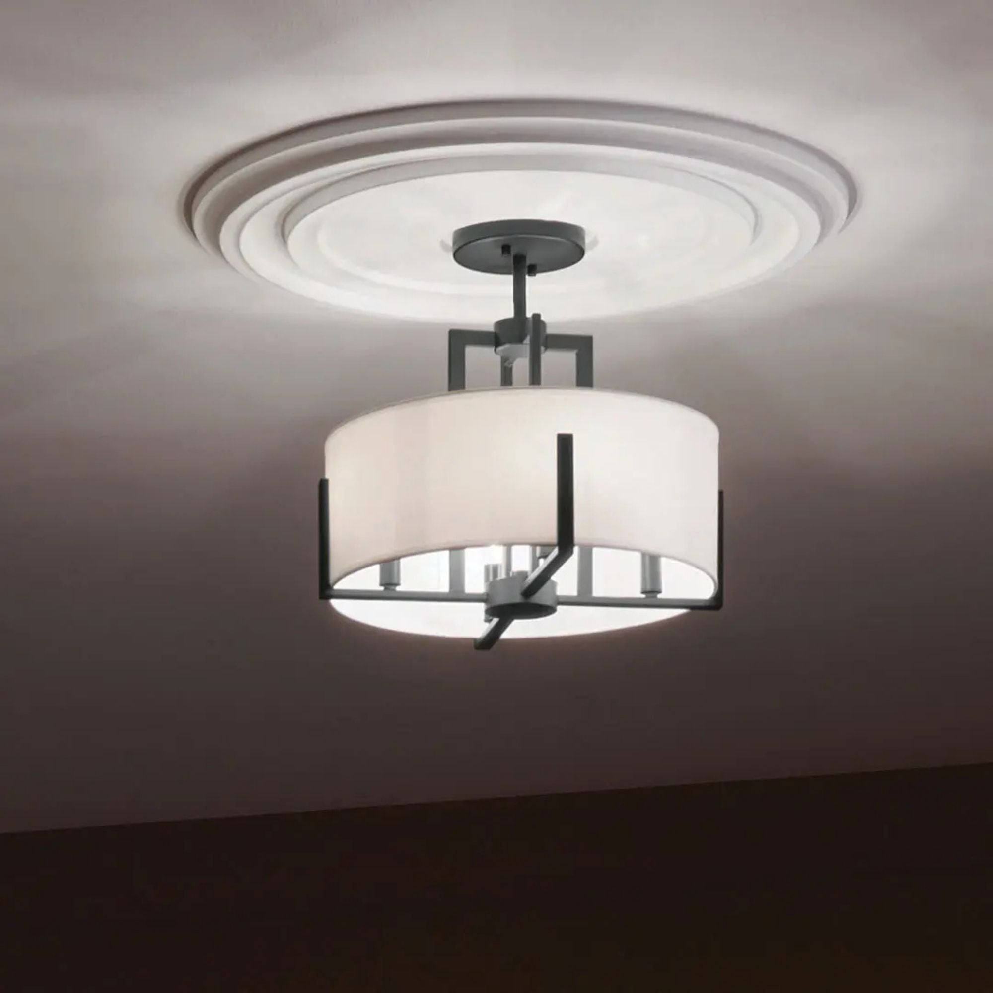 Malen 16" 4-Light Convertible Pendant, Black Finish