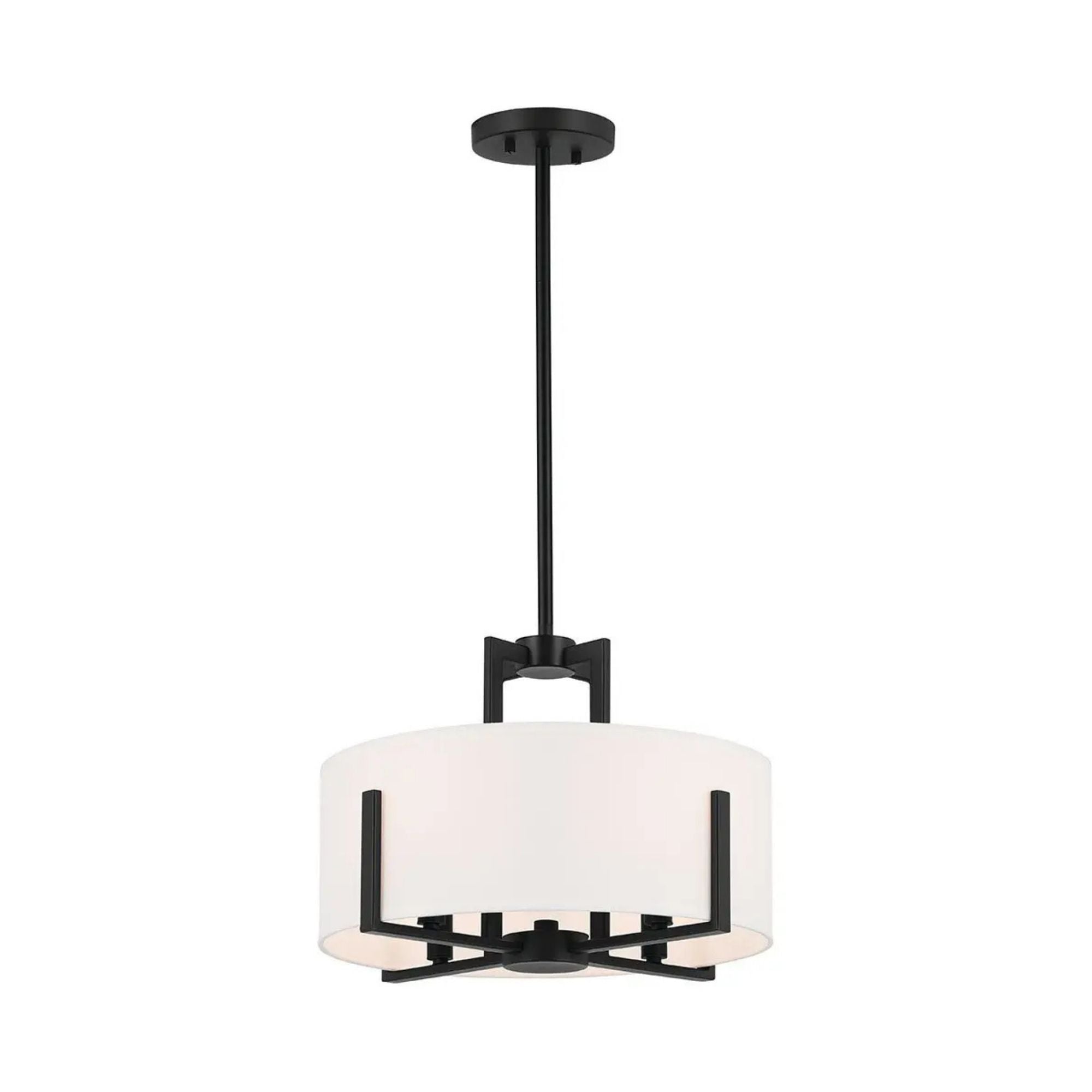Malen 16" 4-Light Convertible Pendant, Black Finish