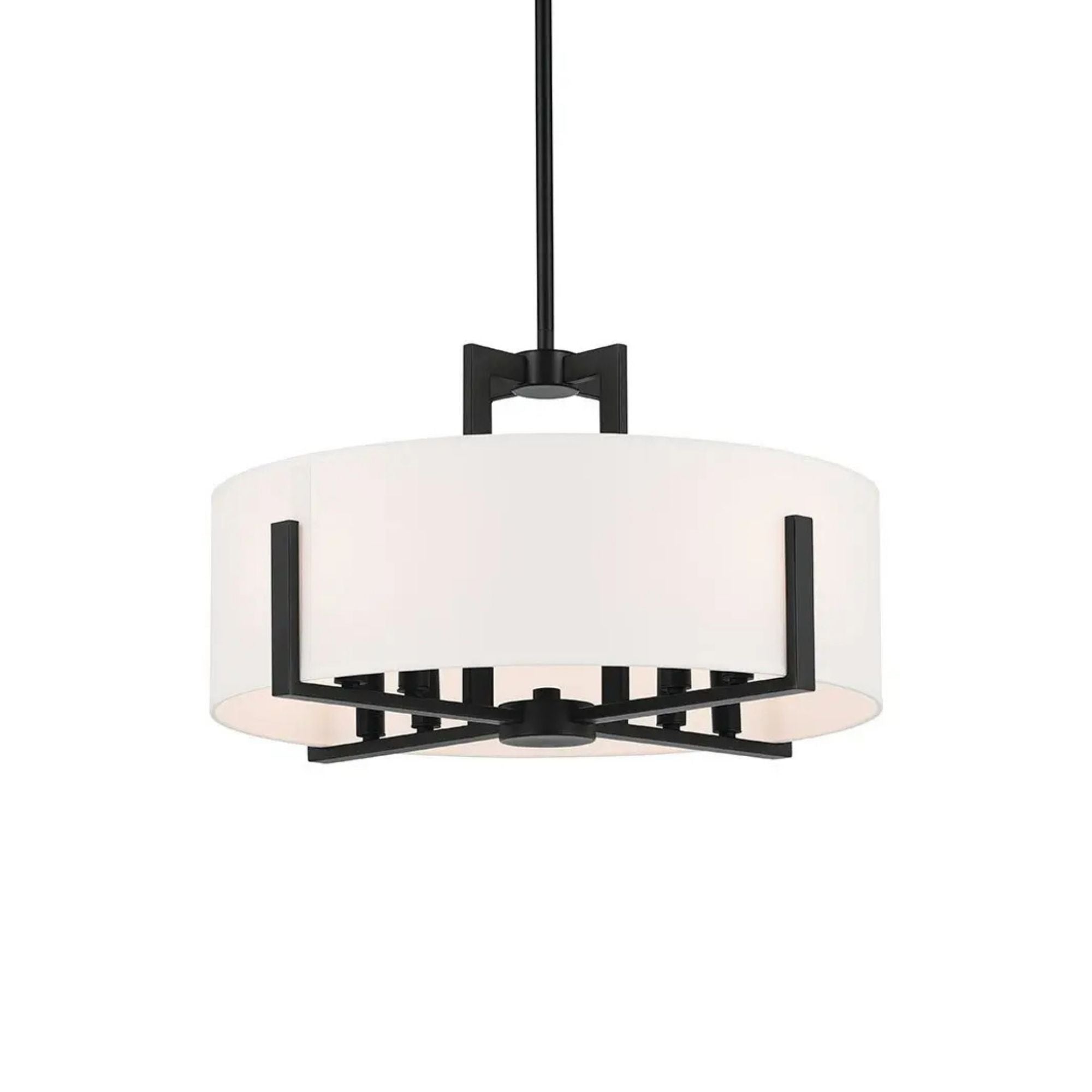 Malen 20" 8-Light Convertible Pendant, Black Finish