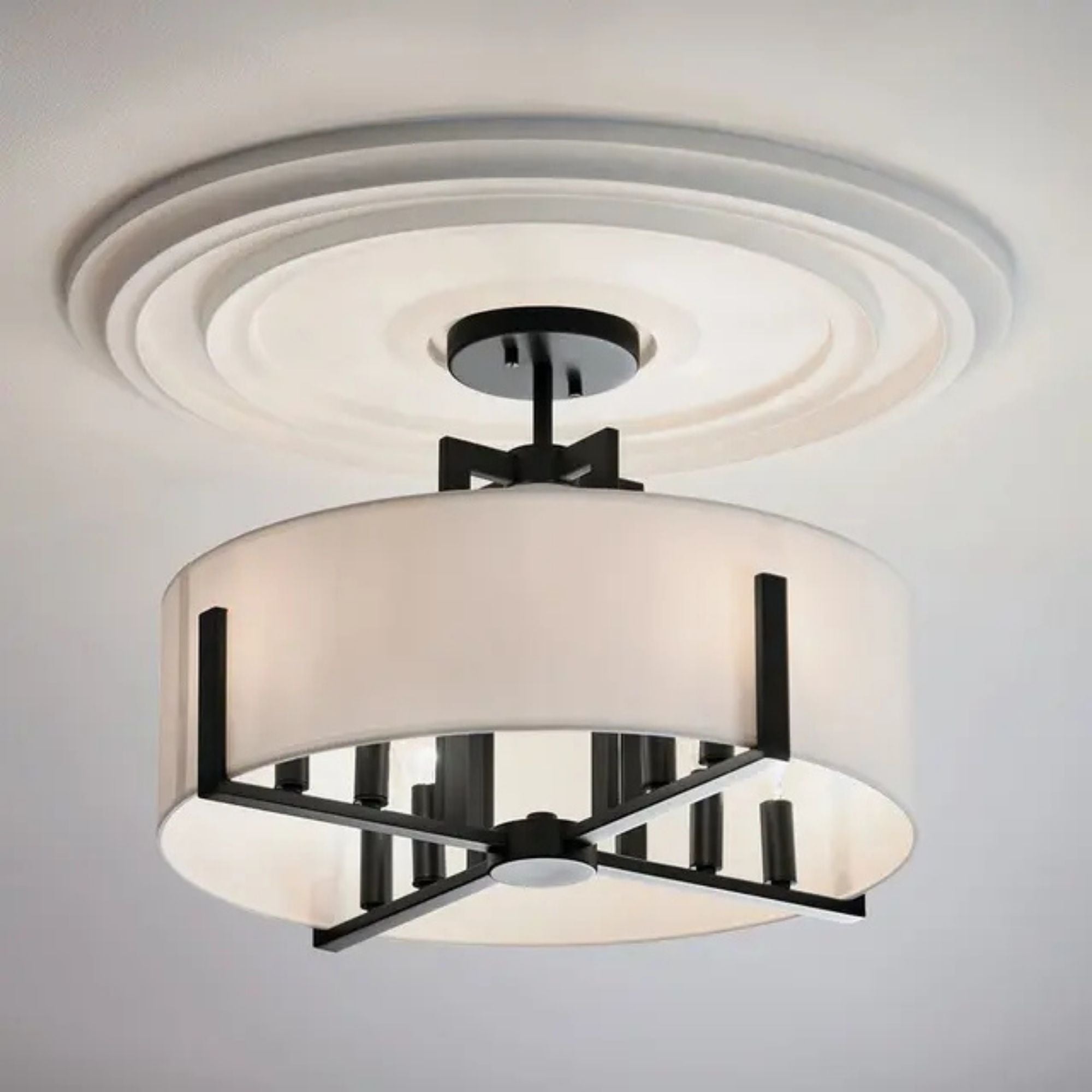 Malen 20" 8-Light Convertible Pendant, Black Finish