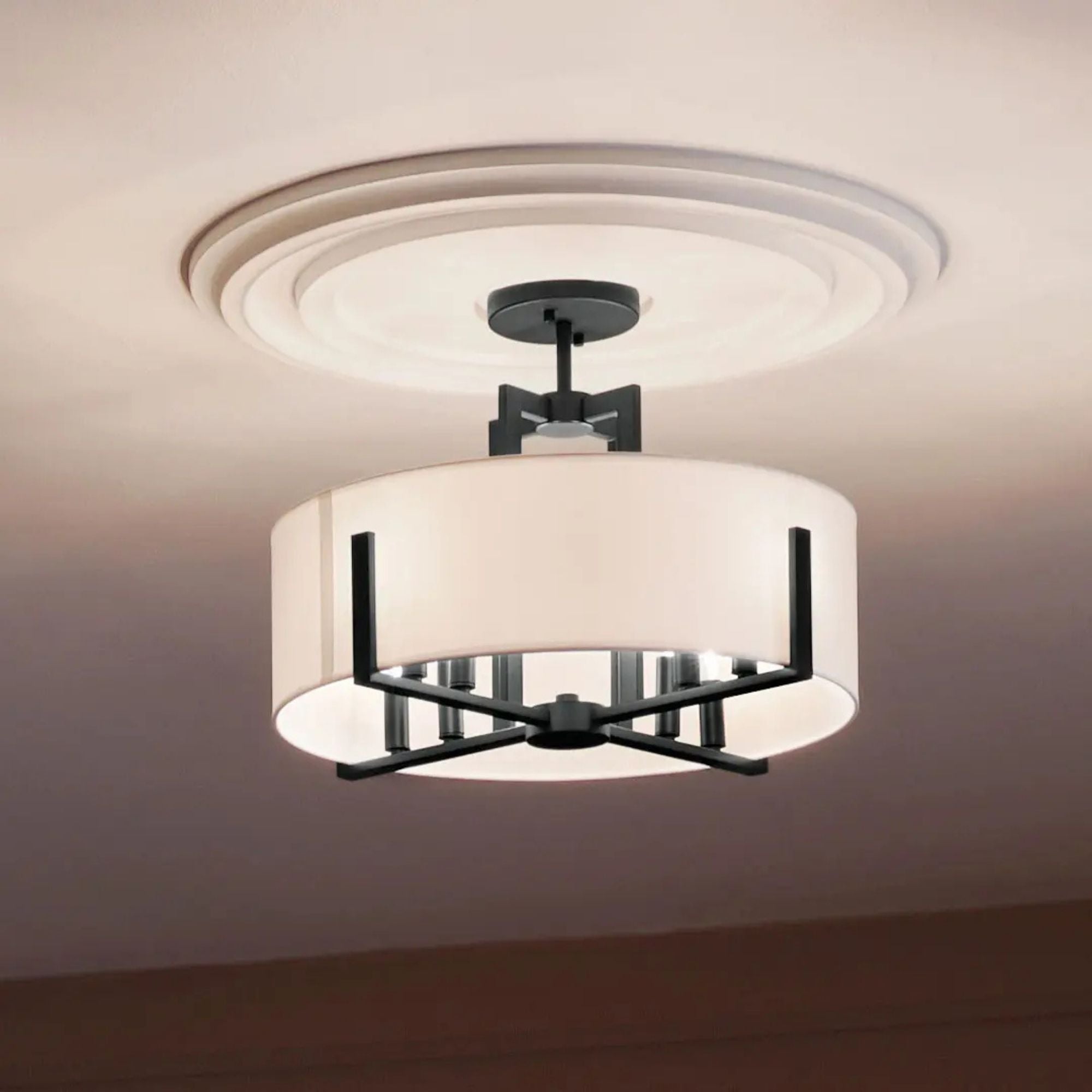 Malen 20" 8-Light Convertible Pendant, Black Finish