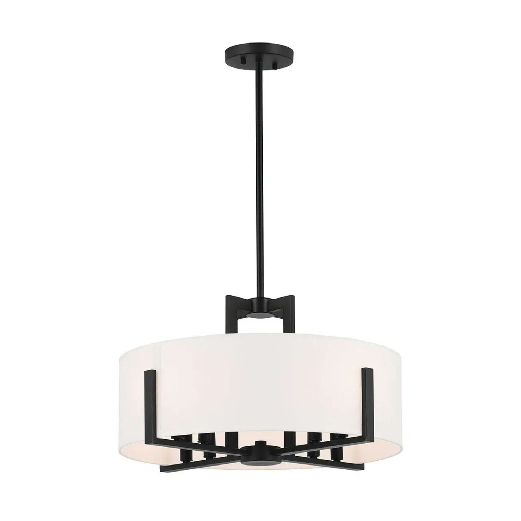 Malen 20" 8-Light Convertible Pendant, Black Finish