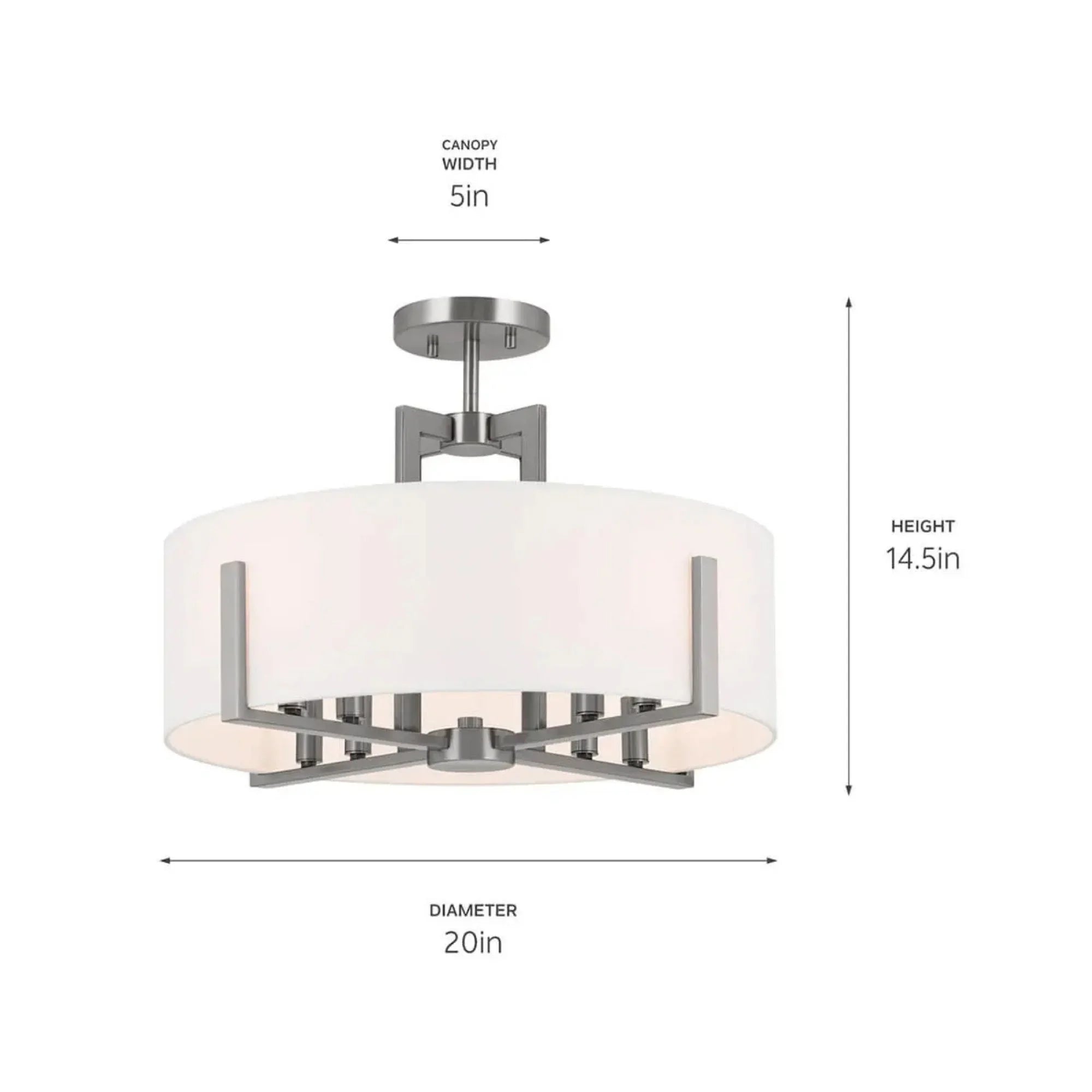 Malen 20" 8-Light Convertible Pendant, Classic Pewter Finish