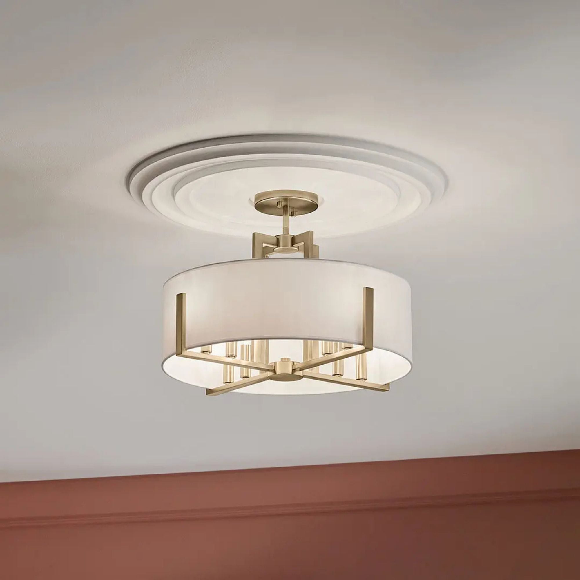 Malen 20" 8-Light Convertible Pendant, Champagne Bronze Finish