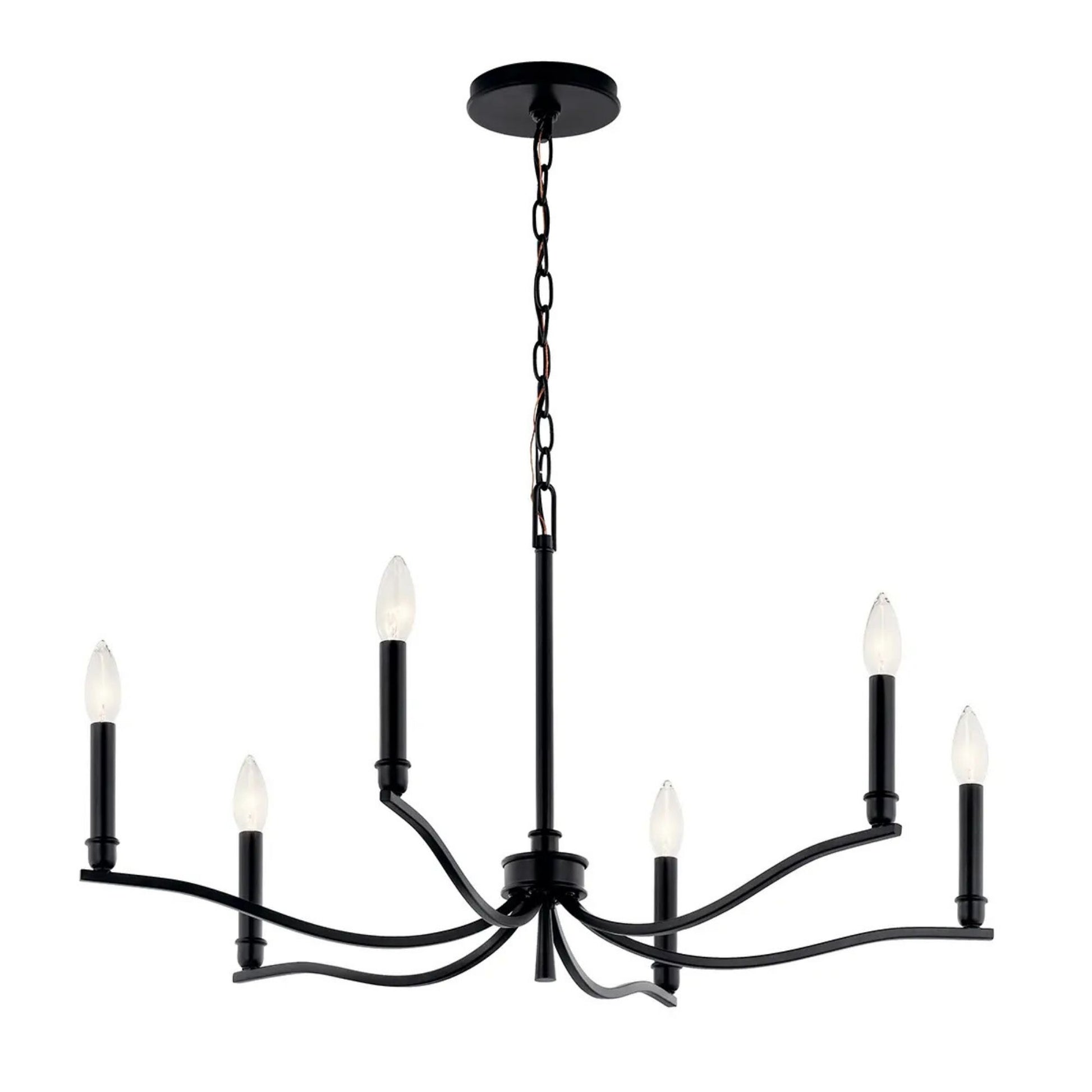 Kichler Lighting - Malene 32" 6-Light Chandelier, Black Finish | Bees Lighting