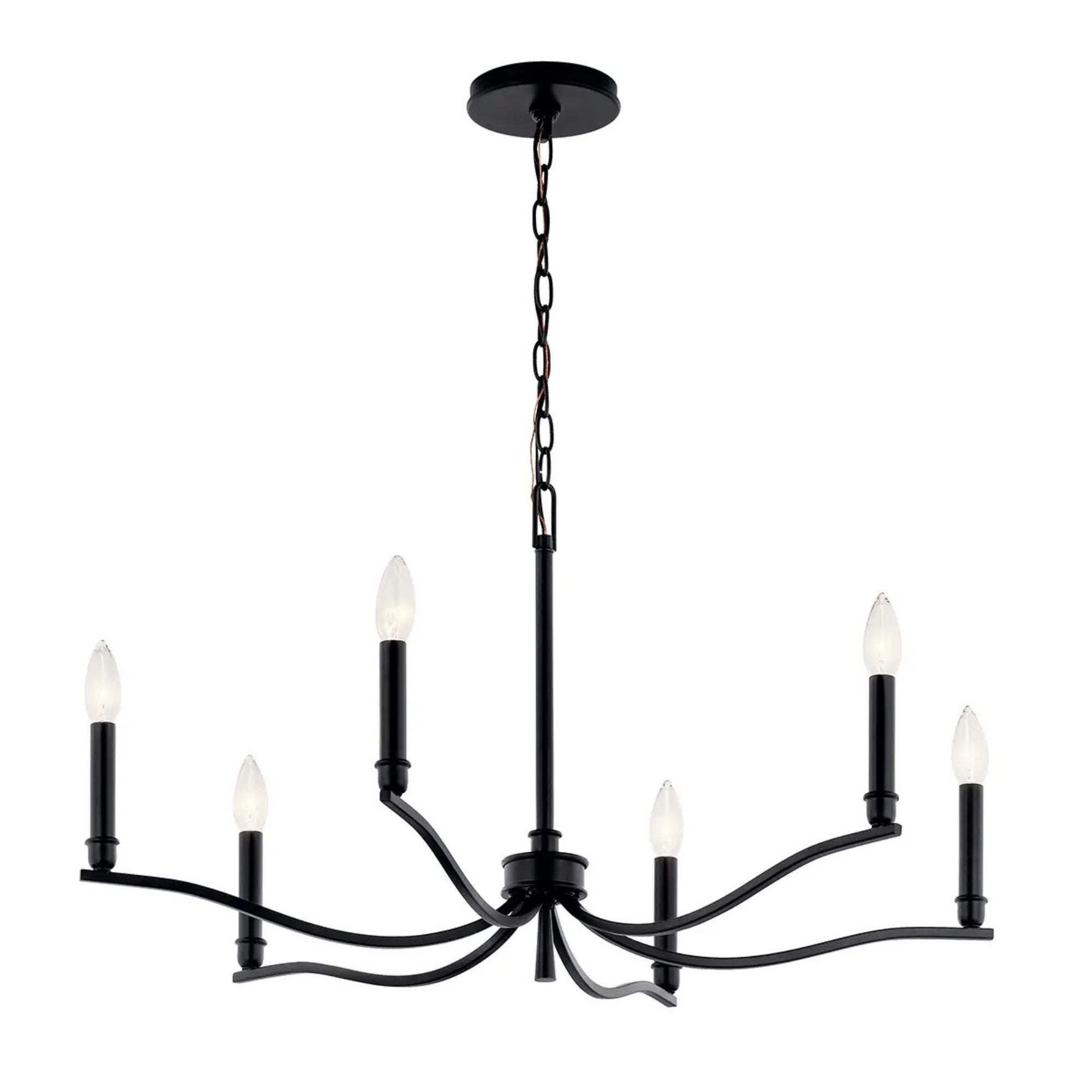 Kichler Lighting - Malene 32" 6-Light Chandelier, Black Finish | Bees Lighting