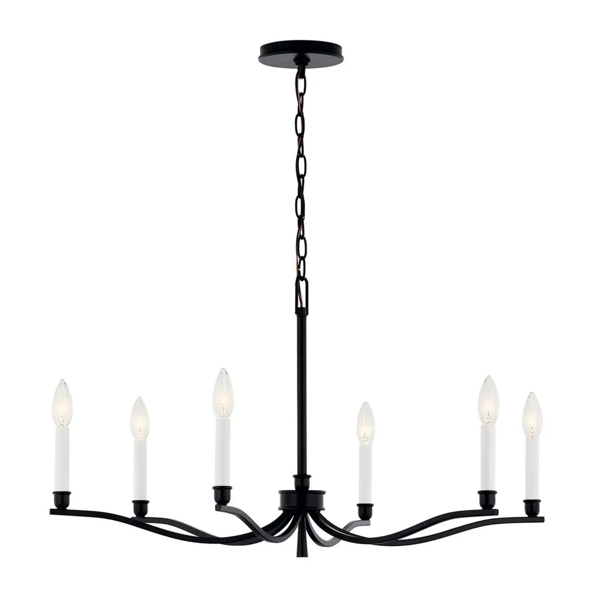 Kichler Lighting - Malene 32" 6-Light Chandelier, Black Finish | Bees Lighting
