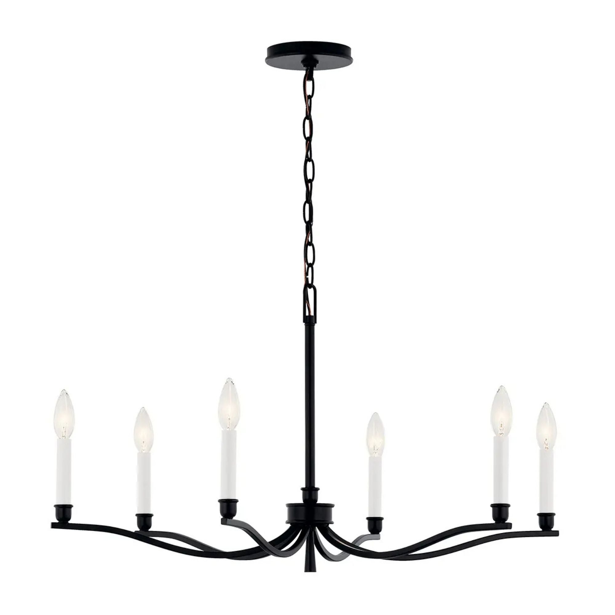 Kichler Lighting - Malene 32" 6-Light Chandelier, Black Finish | Bees Lighting