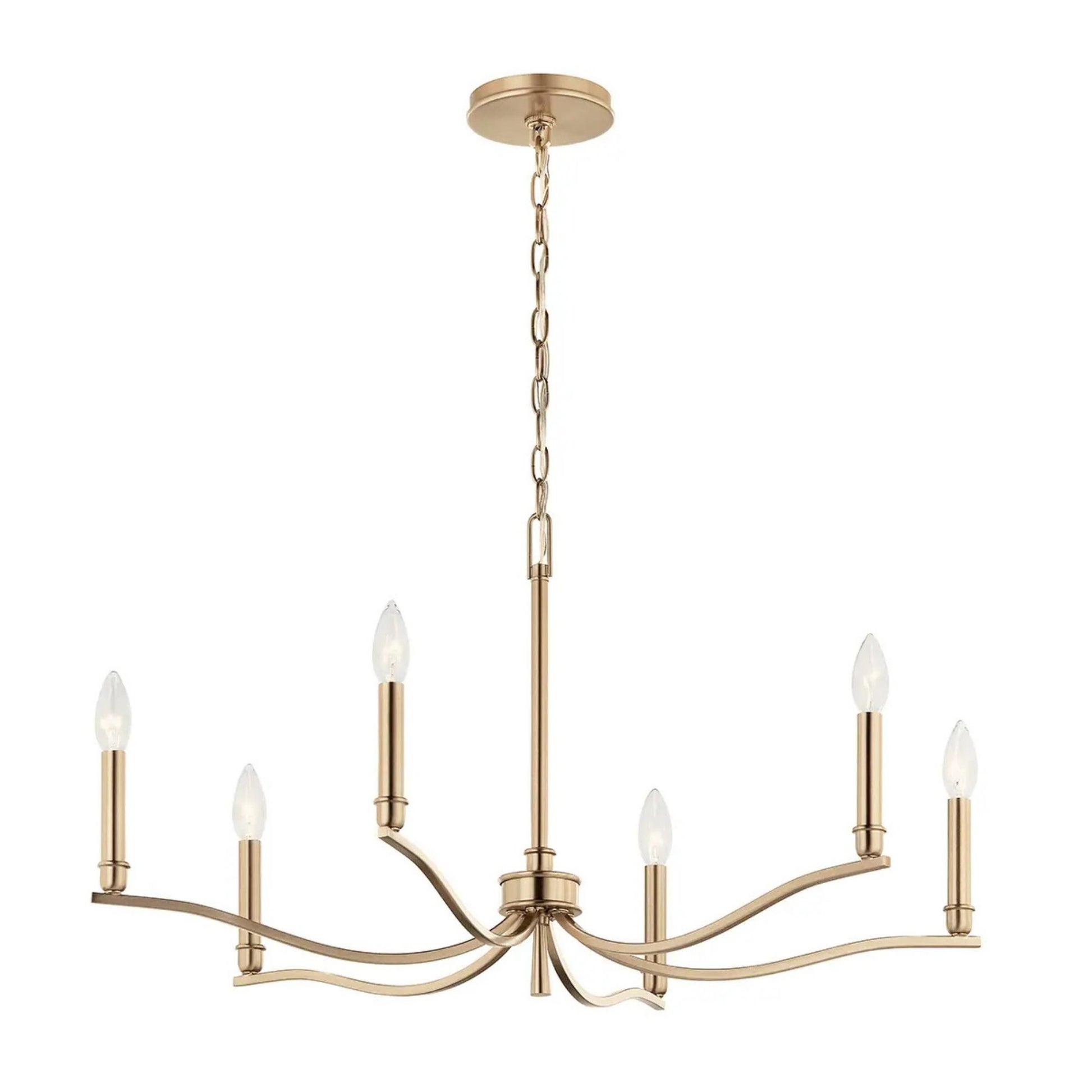 Kichler Lighting - Malene 32" 6-Light Chandelier, Champagne Bronze Finish | Bees Lighting