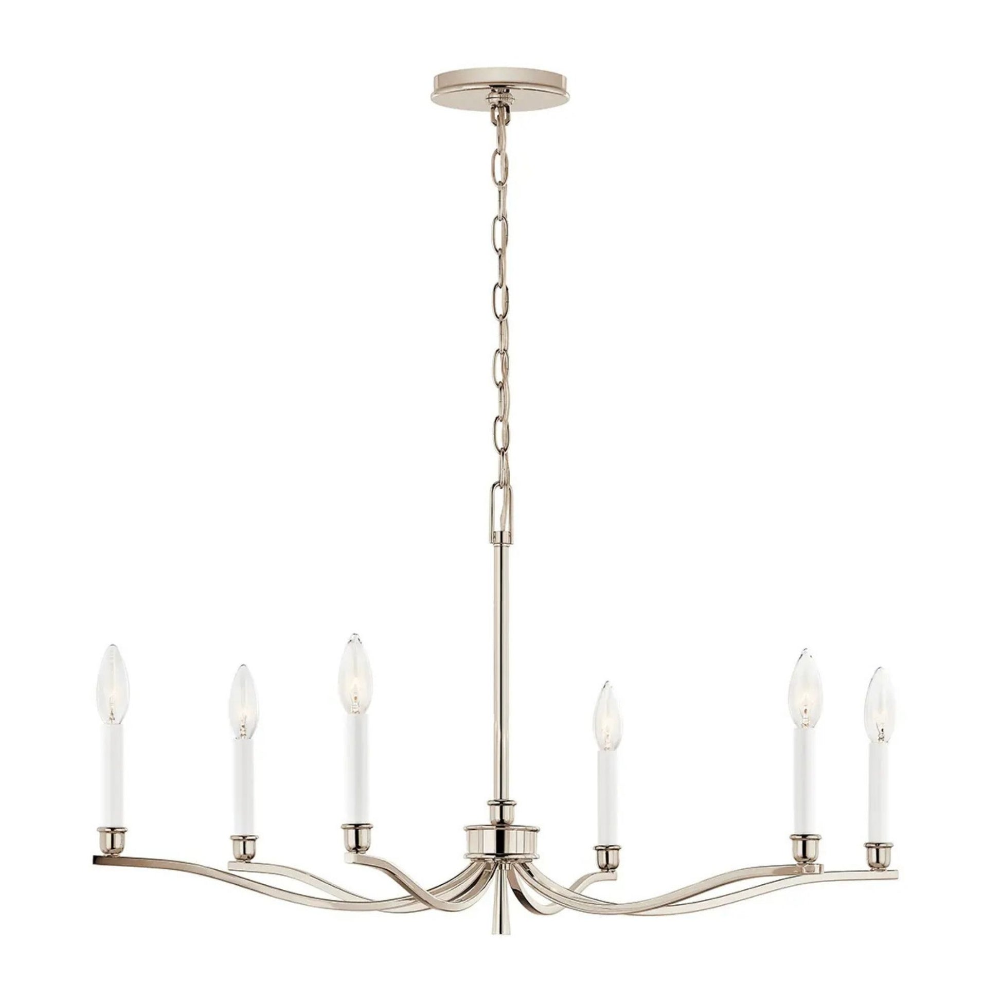 Kichler Lighting - Malene 32" 6-Light Chandelier, Polished Nickel Finish | Bees Lighting