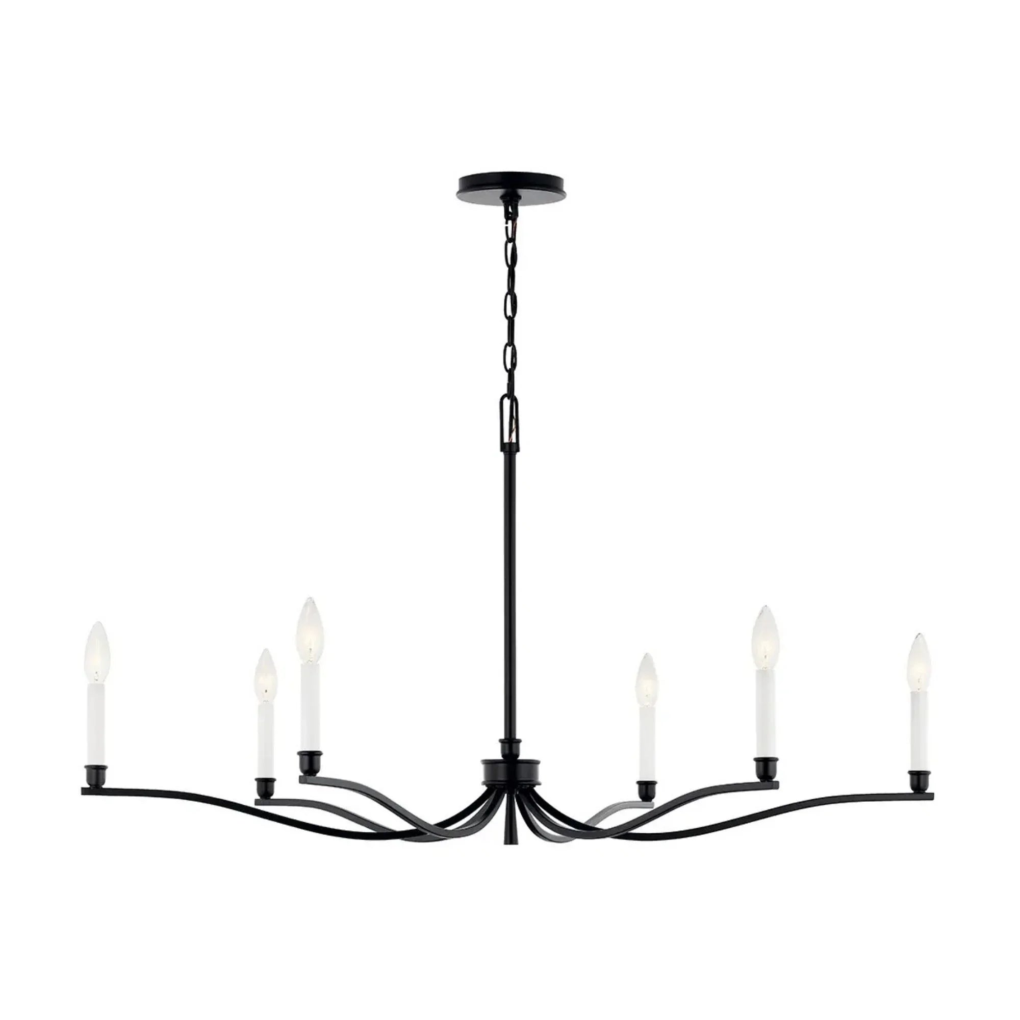 Kichler Lighting - Malene 42" 6-Light Chandelier, Black Finish | Bees Lighting