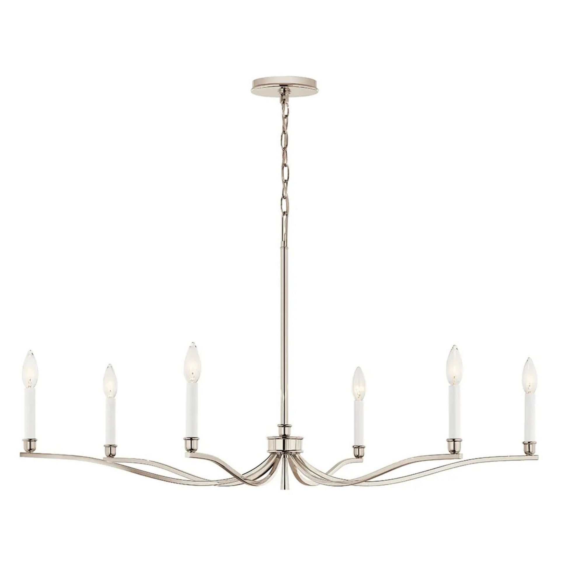 Kichler Lighting - Malene 42" 6-Light Chandelier, Polished Nickel Finish | Bees Lighting