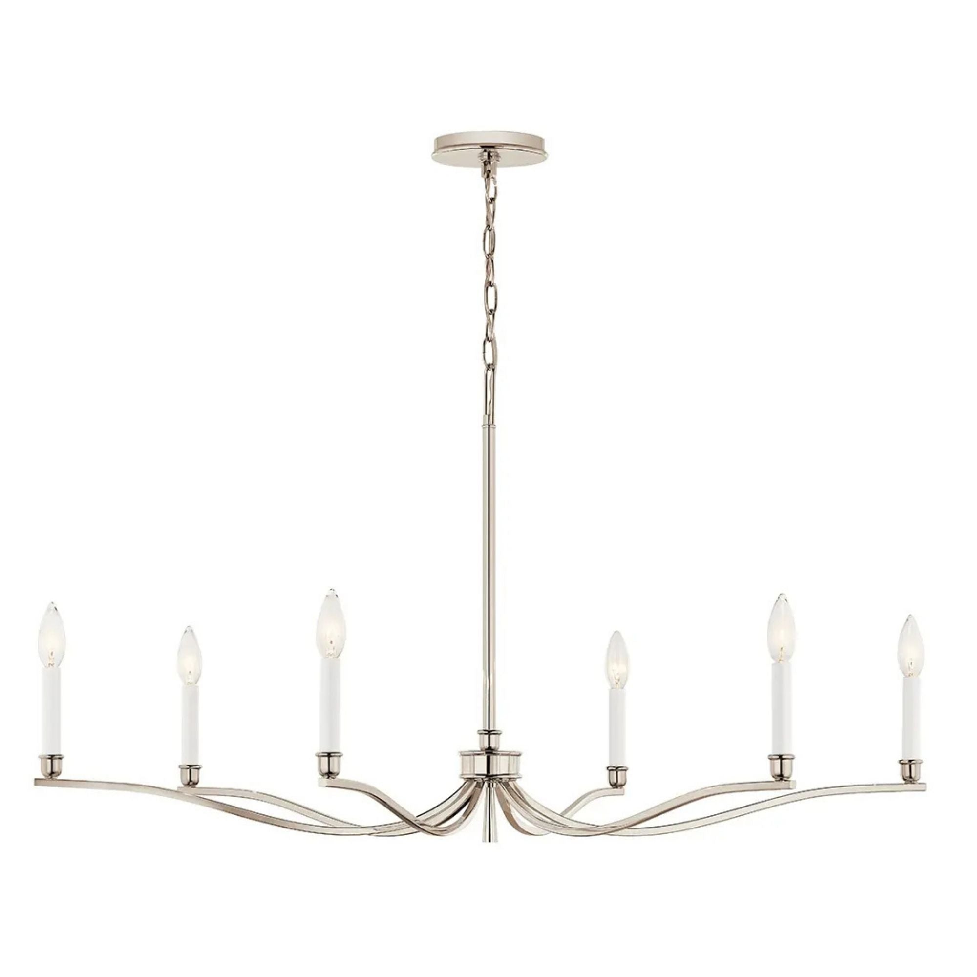 Kichler Lighting - Malene 42" 6-Light Chandelier, Polished Nickel Finish | Bees Lighting