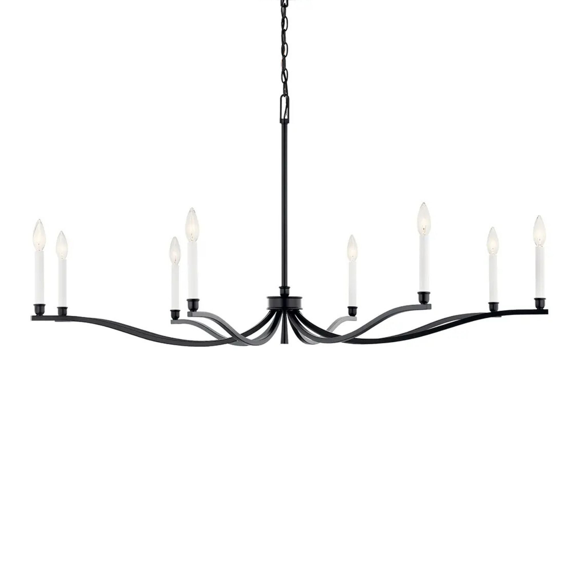 Malene 52" 8-Light Chandelier, Black Finish