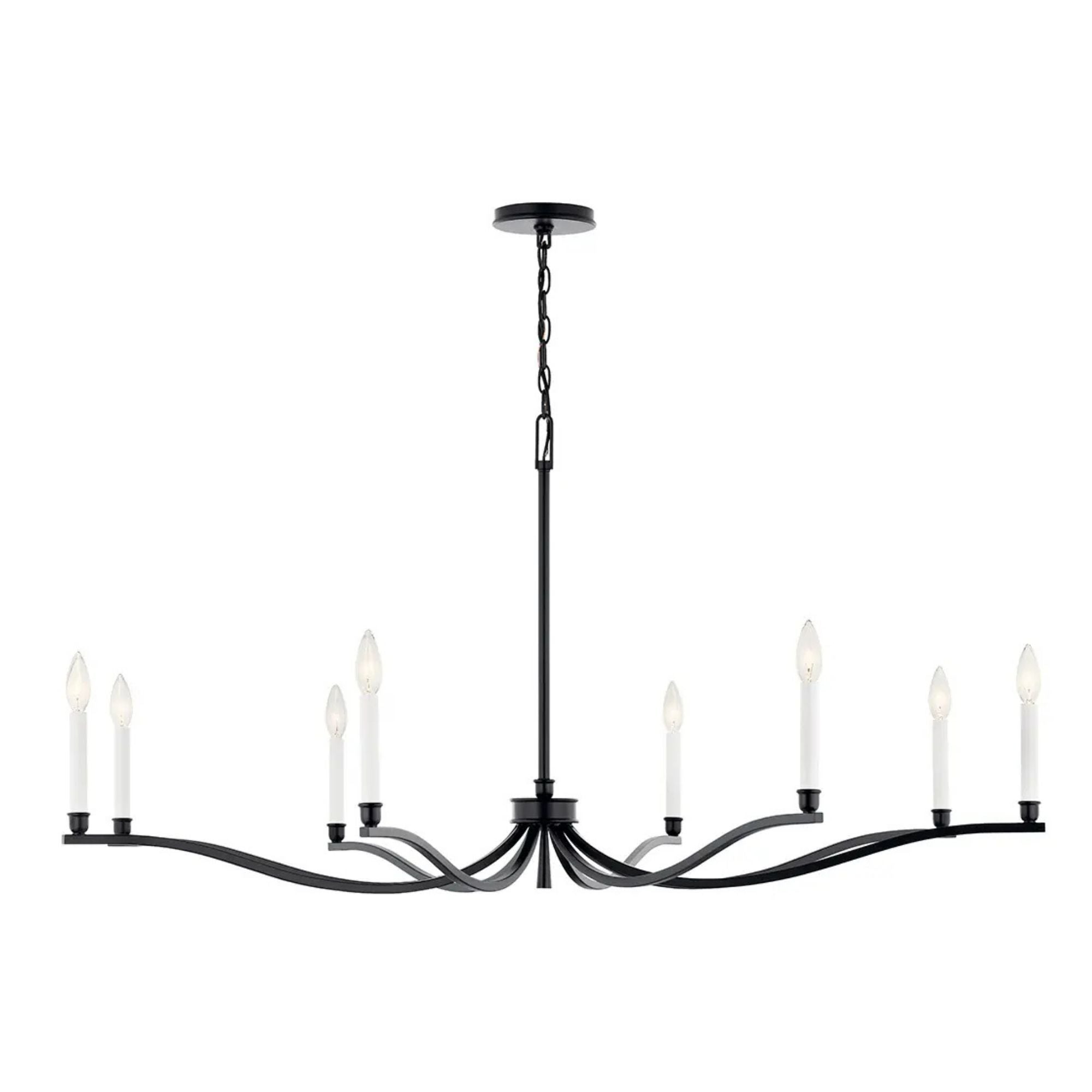 Kichler Lighting - Malene 52" 8-Light Chandelier, Black Finish | Bees Lighting