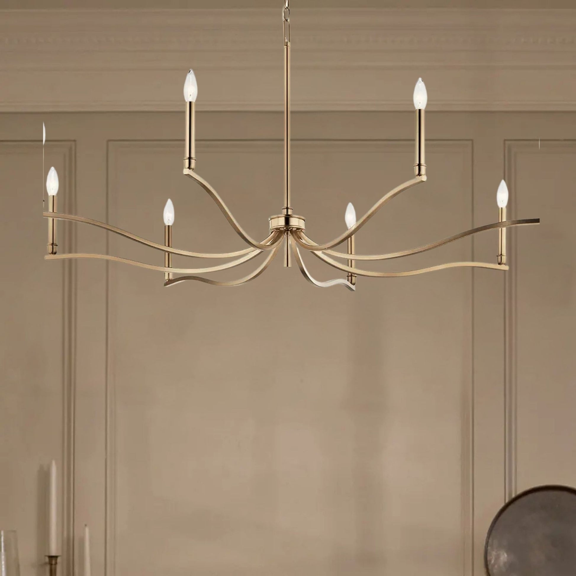 Kichler Lighting - Malene 52" 8-Light Chandelier, Champagne Bronze Finish | Bees Lighting