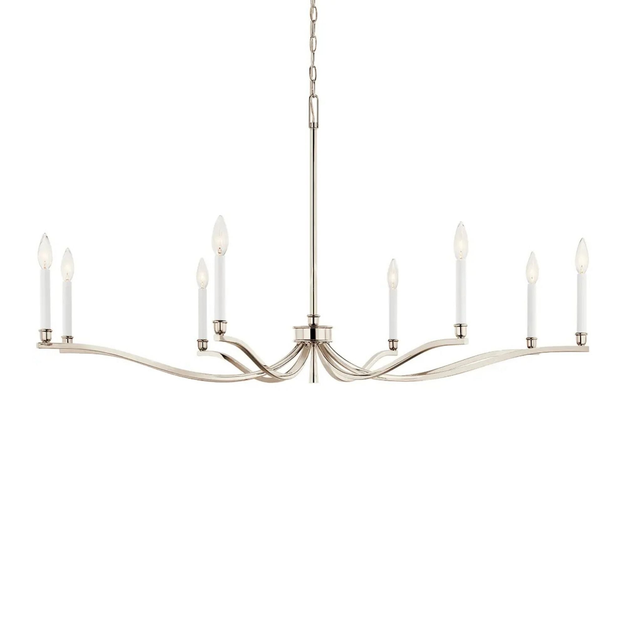 Malene 52" 8-Light Chandelier, Polished Nickel Finish