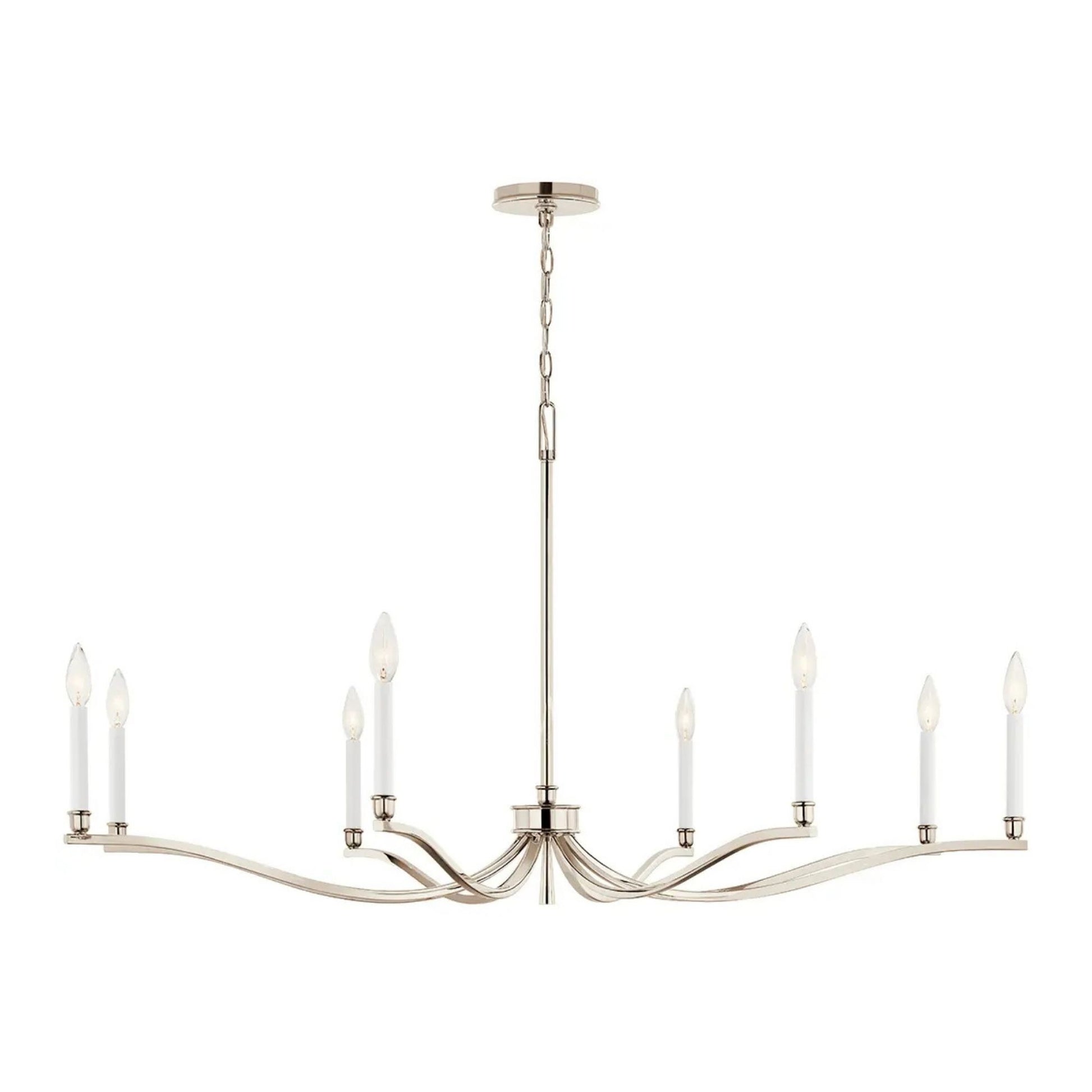 Kichler Lighting - Malene 52" 8-Light Chandelier, Polished Nickel Finish | Bees Lighting