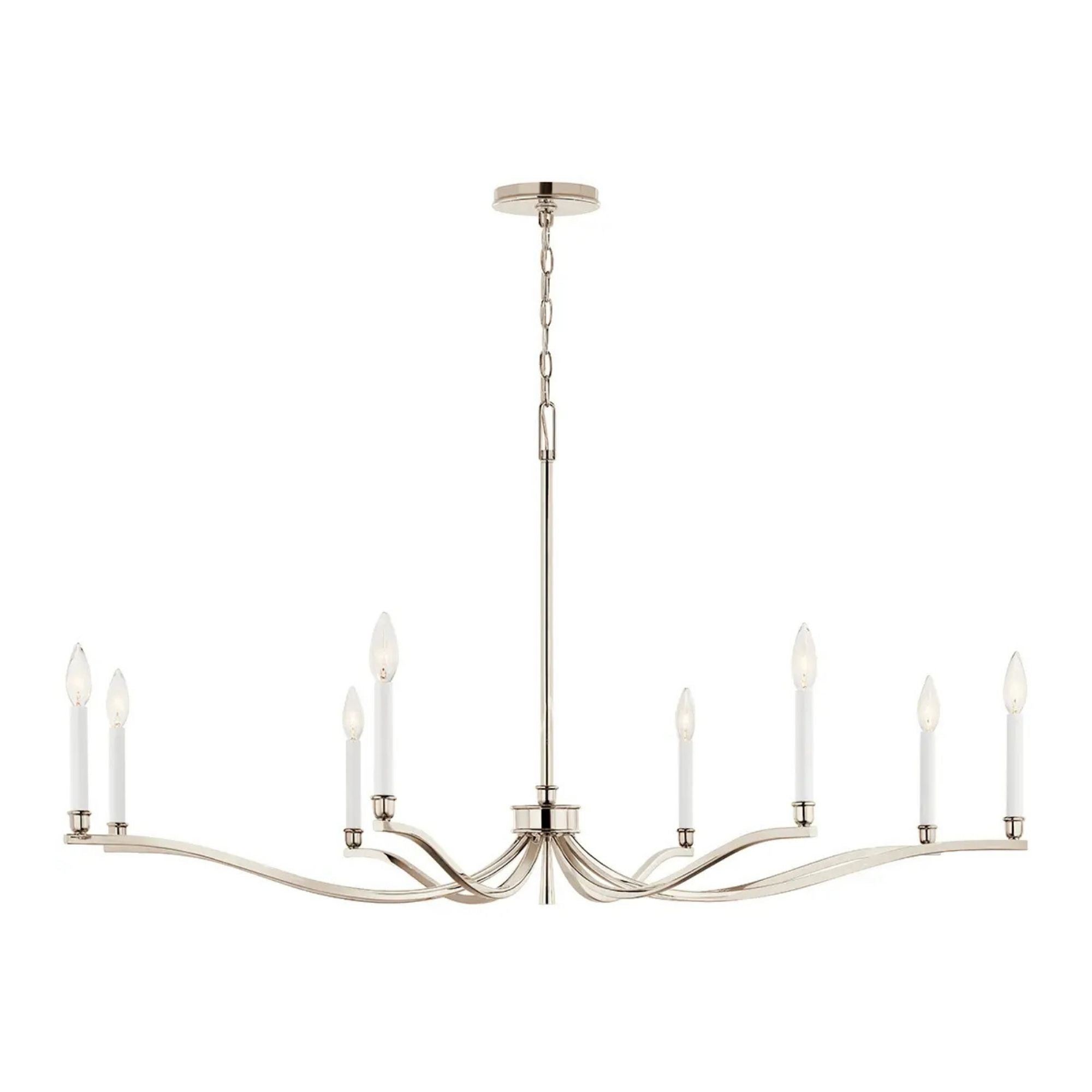Kichler Lighting - Malene 52" 8-Light Chandelier, Polished Nickel Finish | Bees Lighting