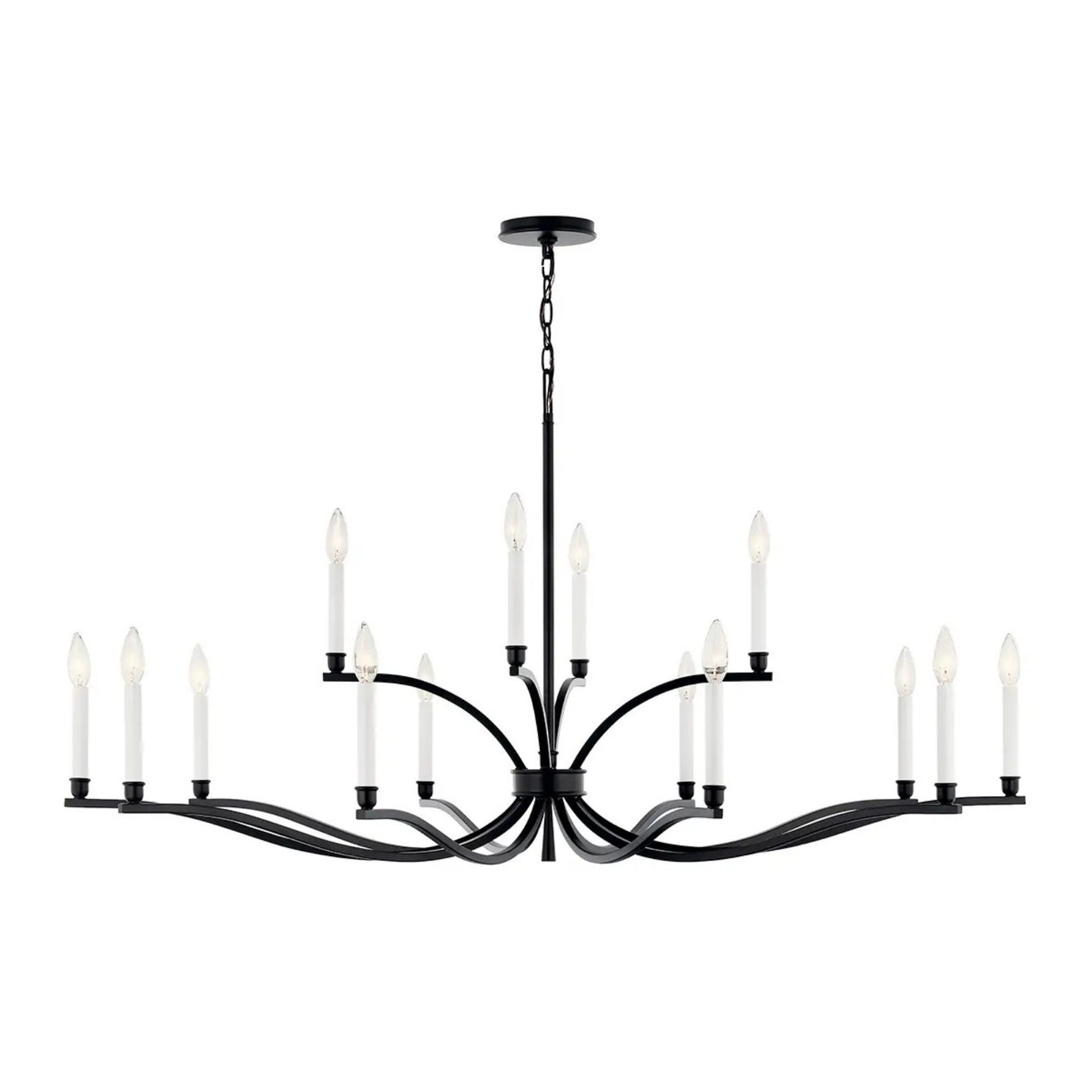 Kichler Lighting - Malene 53" 14-Light Chandelier, Black Finish | Bees Lighting