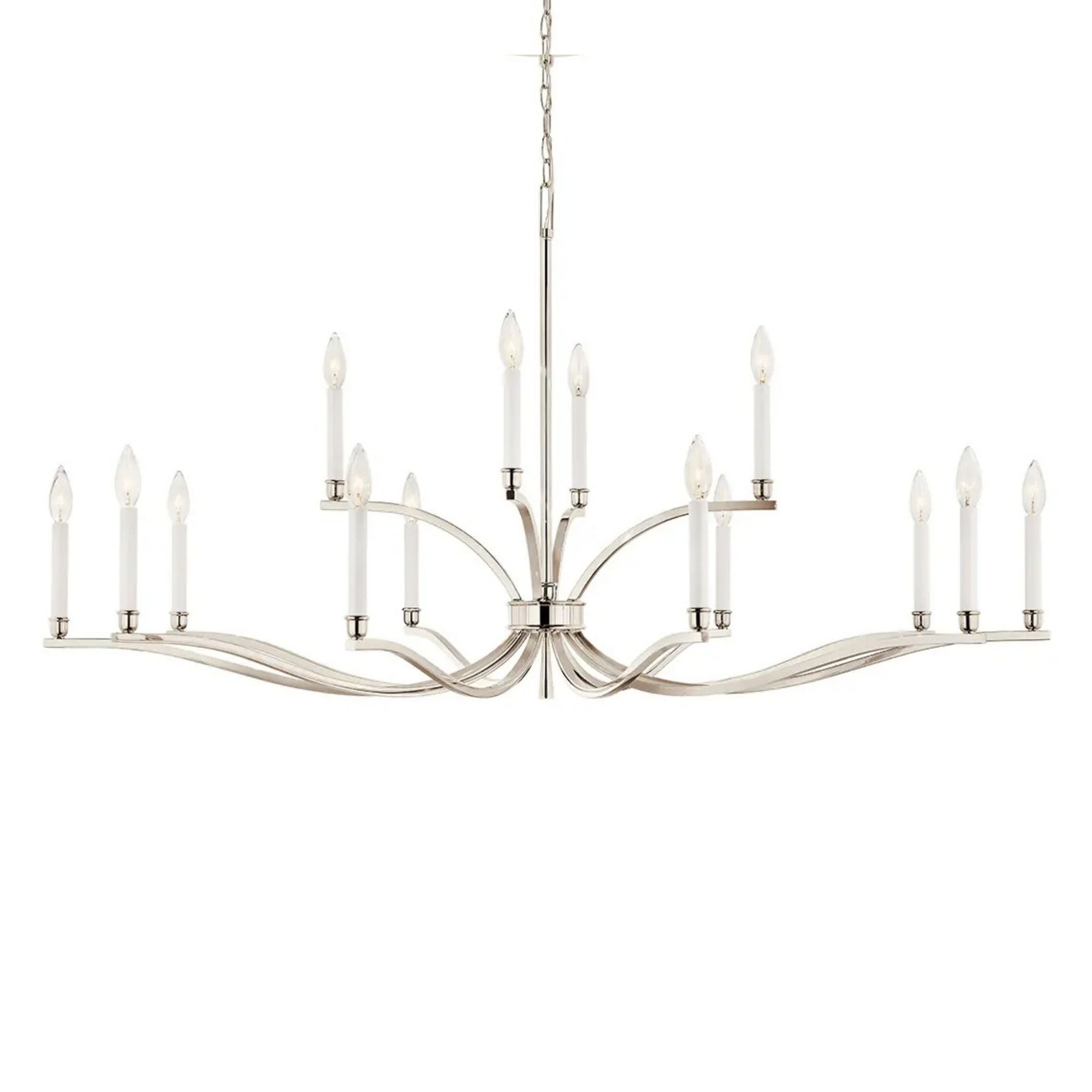 Malene 53" 14-Light Chandelier, Polished Nickel Finish