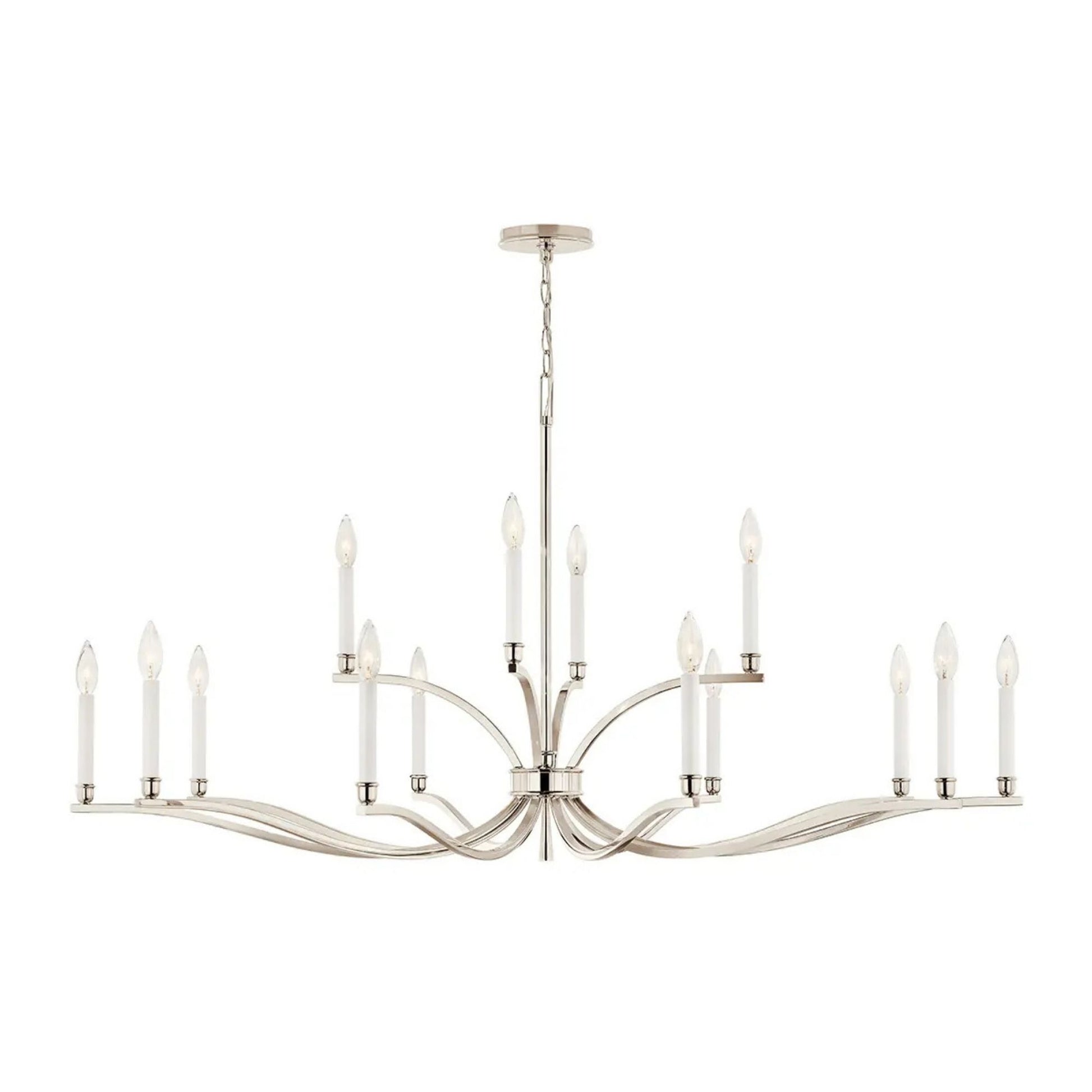 Kichler Lighting - Malene 53" 14-Light Chandelier, Polished Nickel Finish | Bees Lighting