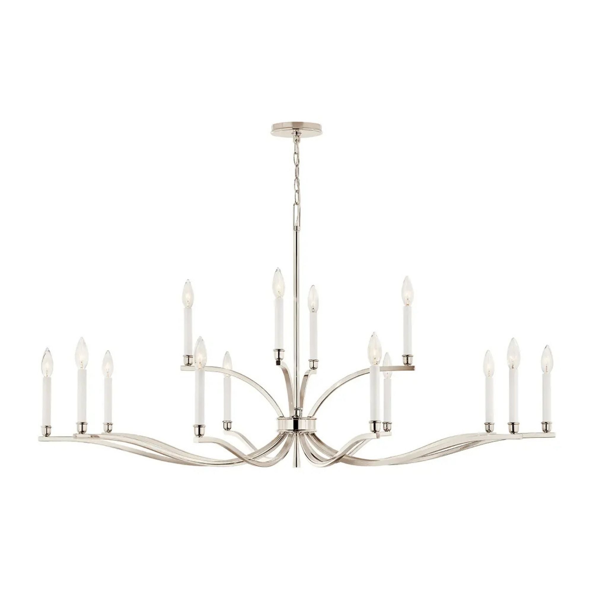 Kichler Lighting - Malene 53" 14-Light Chandelier, Polished Nickel Finish | Bees Lighting