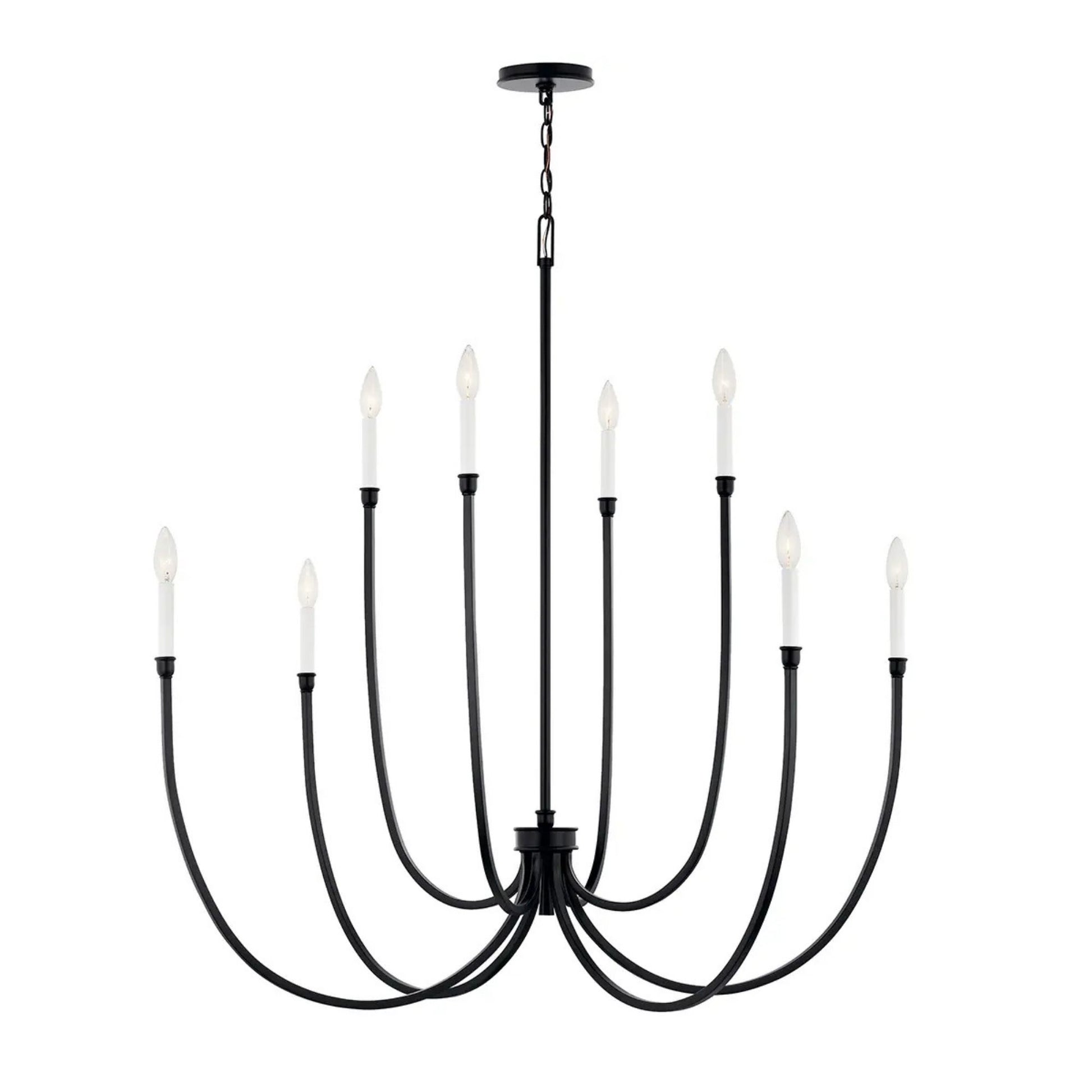 Kichler Lighting - Malene 45" 8-Light Foyer Chandelier, Black Finish | Bees Lighting