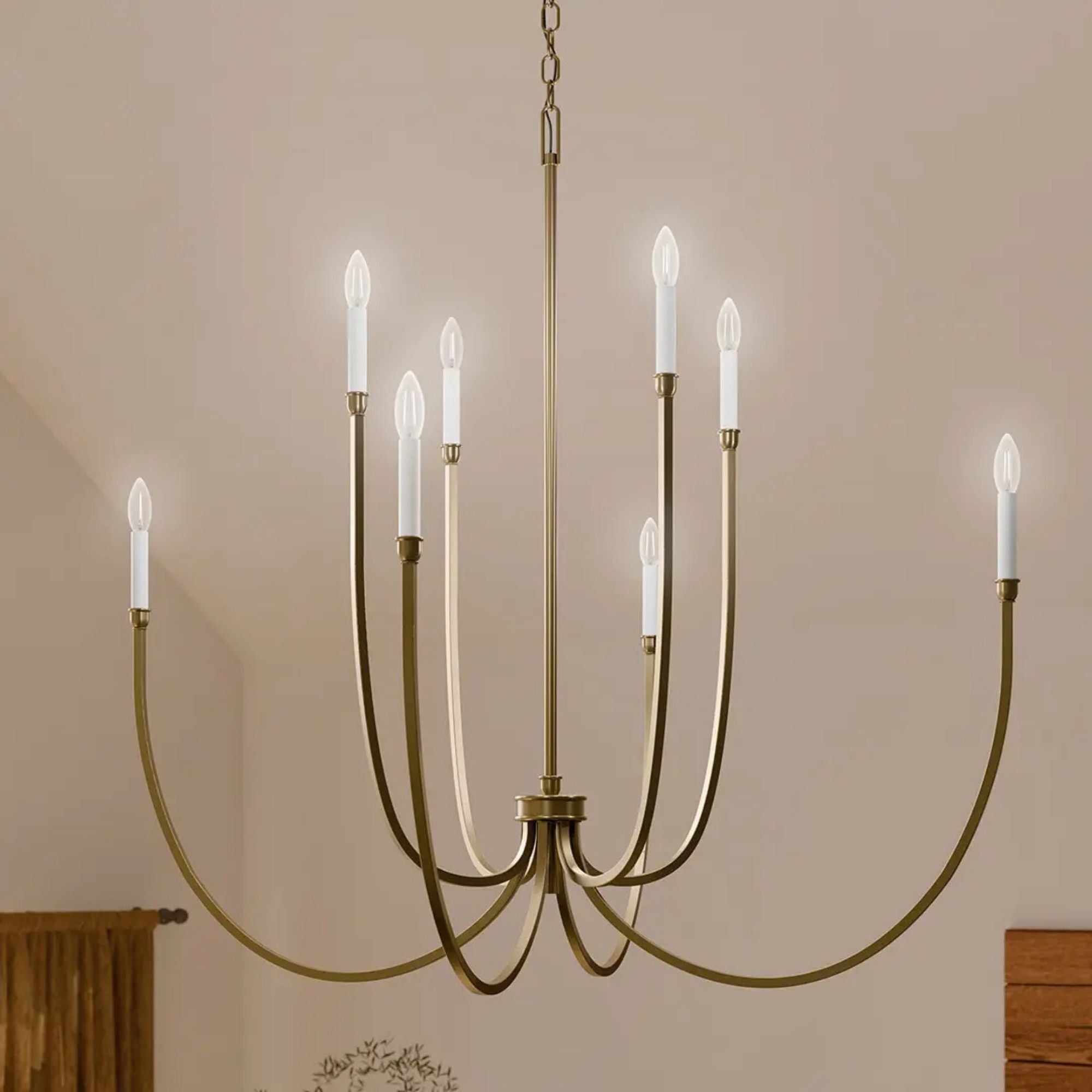Malene 45" 8-Light Foyer Chandelier, Champagne Bronze Finish