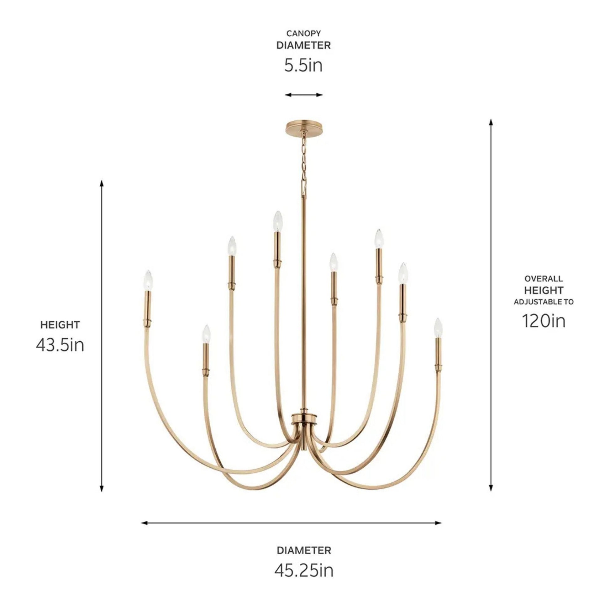 Kichler Lighting - Malene 45" 8-Light Foyer Chandelier, Champagne Bronze Finish | Bees Lighting