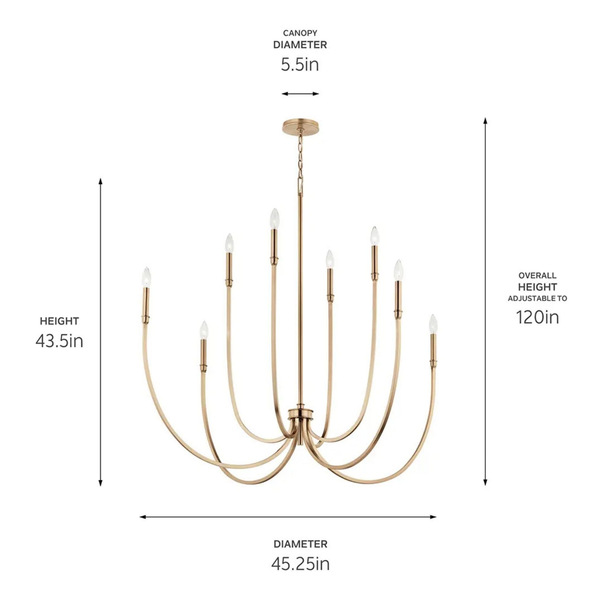 Kichler Lighting - Malene 45" 8-Light Foyer Chandelier, Champagne Bronze Finish | Bees Lighting