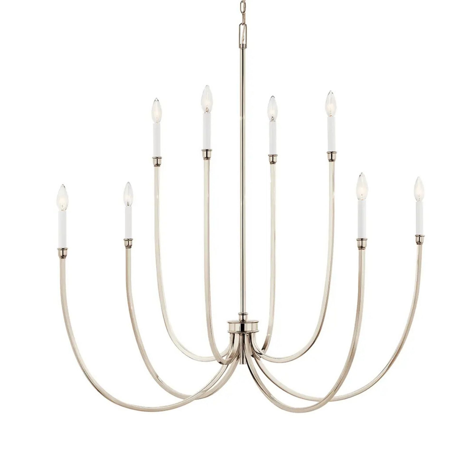 Malene 45" 8-Light Foyer Chandelier, Polished Nickel Finish