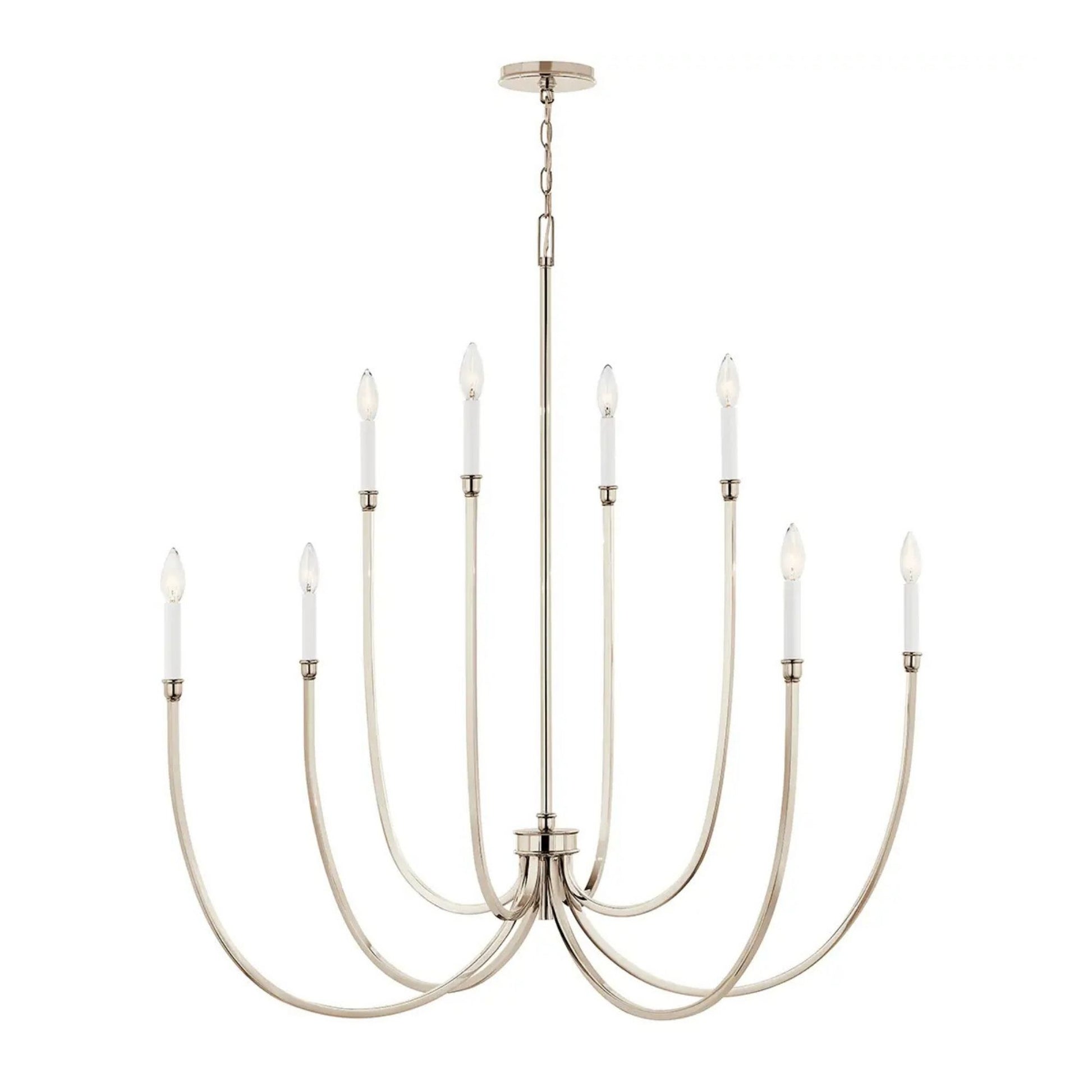 Kichler Lighting - Malene 45" 8-Light Foyer Chandelier, Polished Nickel Finish | Bees Lighting