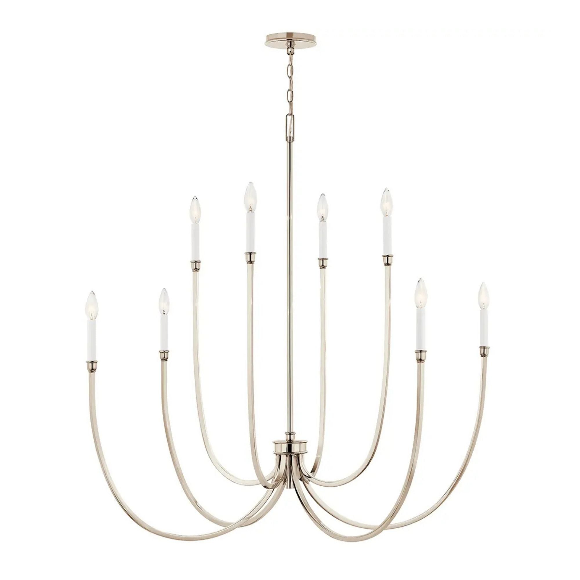 Kichler Lighting - Malene 45" 8-Light Foyer Chandelier, Polished Nickel Finish | Bees Lighting
