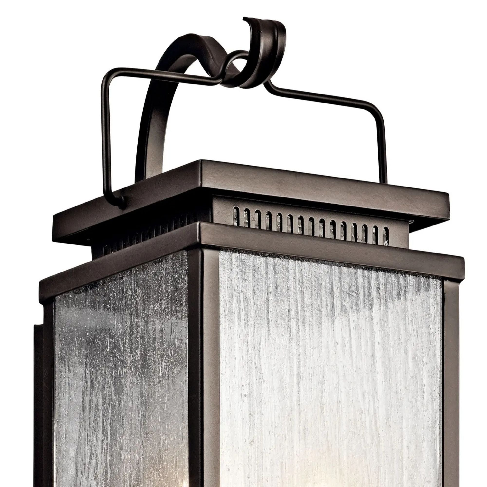 Kichler Manningham 18.75 in. 2-Light Outdoor Sconce, Olde Bronze with Clear Seeded Glass